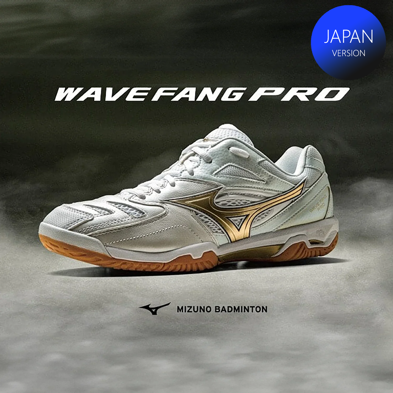 Mizuno Wave Fang Pro (White/Gold) - JoyBadminton Mizuno Wave Fang Pro (White/Gold) - JoyBadminton