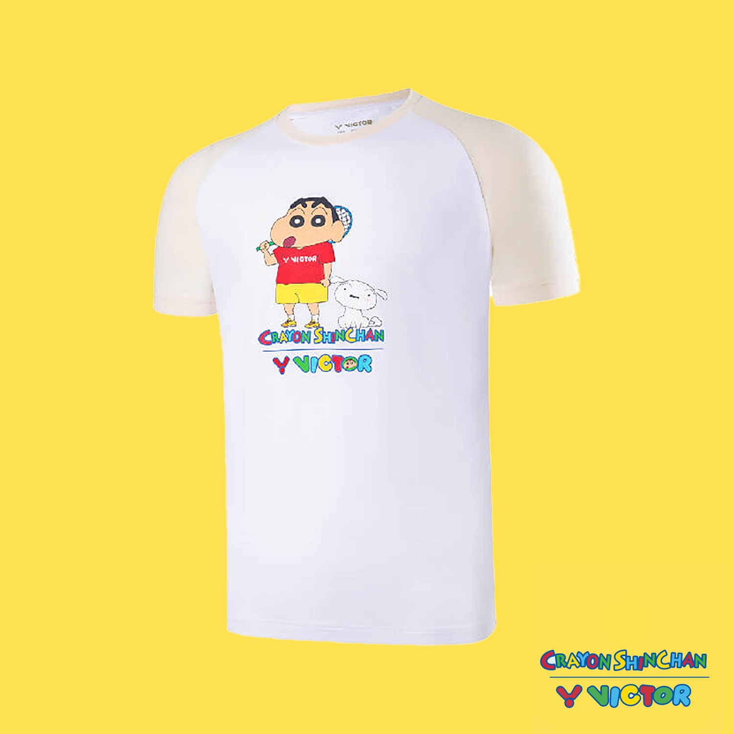 Victor x Crayon Shin Chan Unisex T-Shirt T-401CS-L (White)
