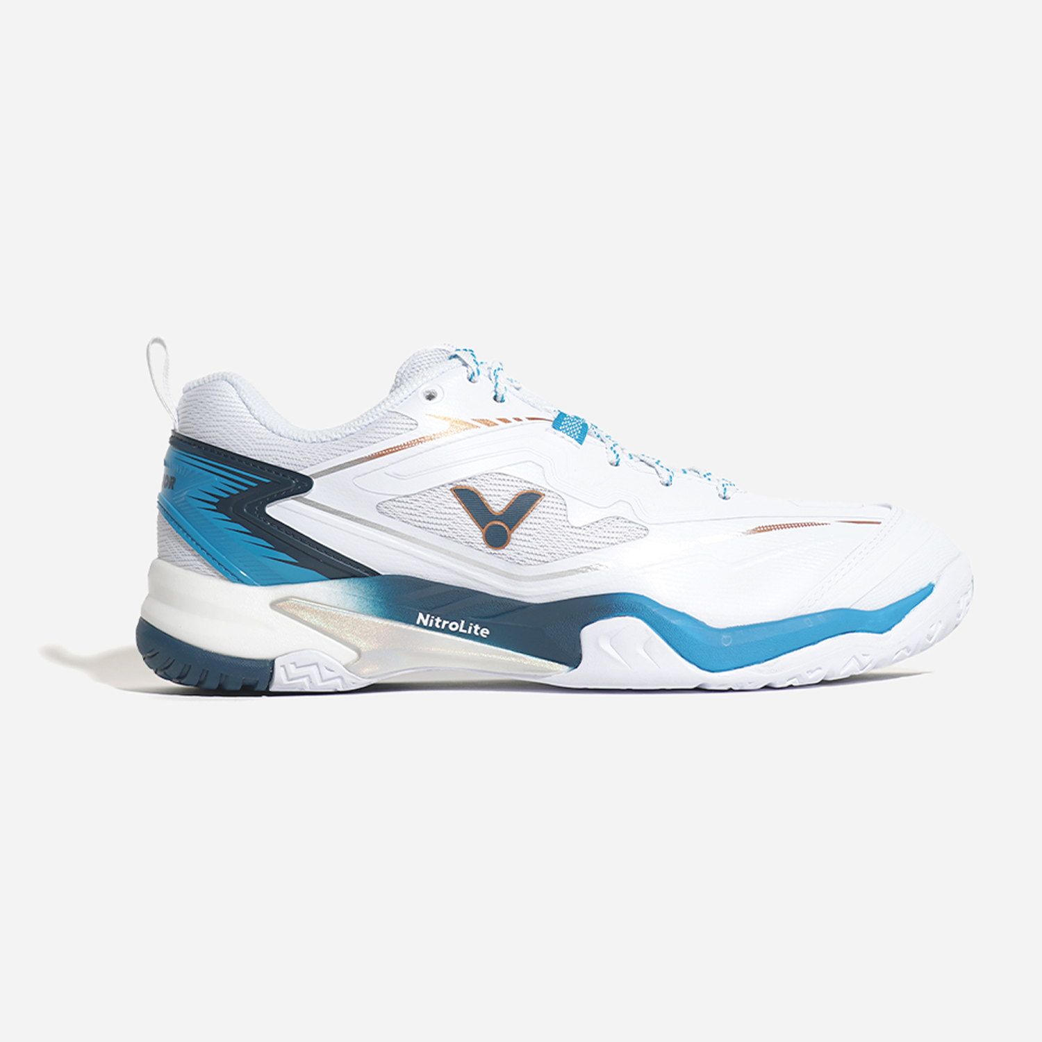 Victor A830NitroLite Wide Shoe A830NLITE-AF (White MykonosBlue Victor A830NitroLite Wide Shoe A830NLITE-AF (White MykonosBlue
