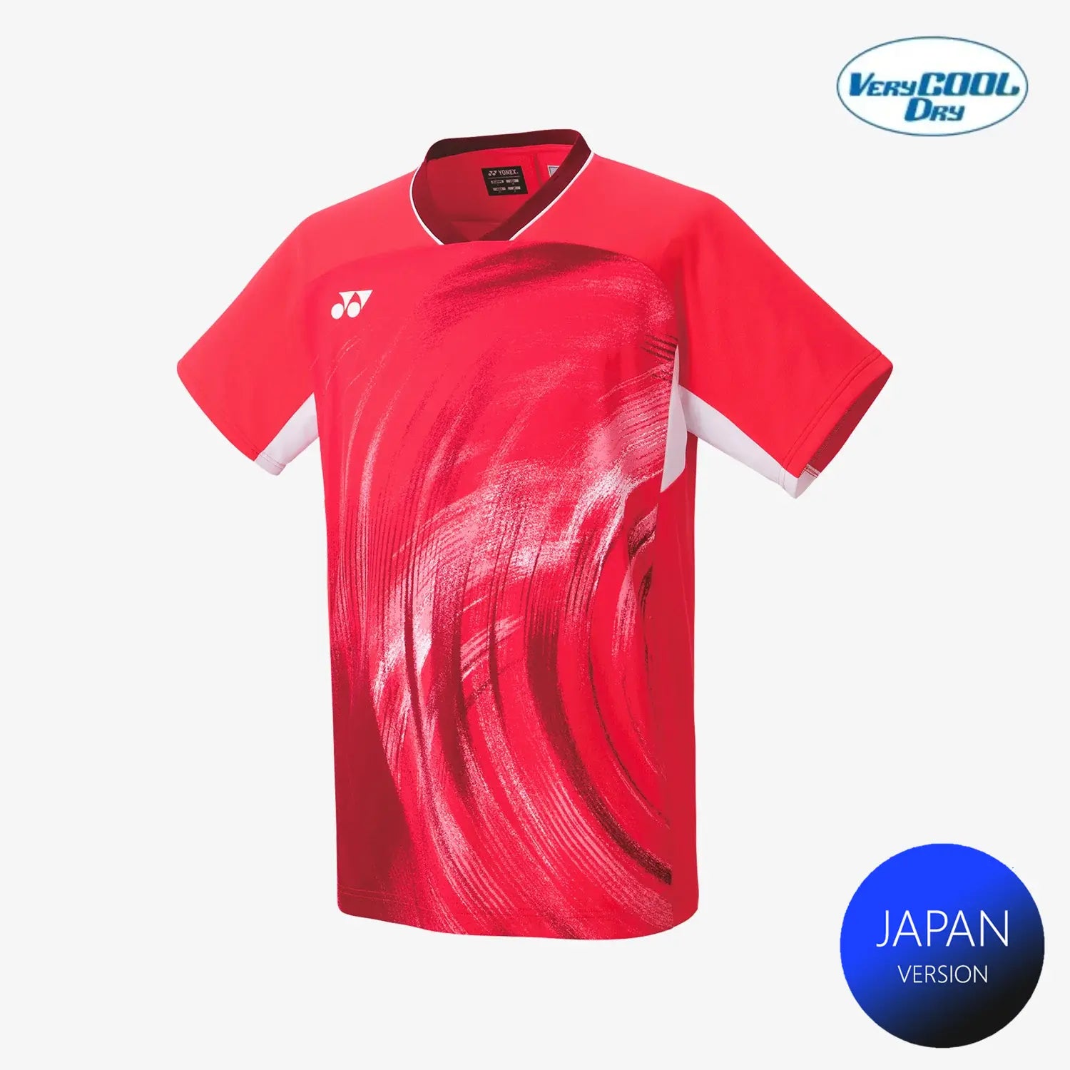 Yonex Men's Crew Neck Tournament Shirt 10568PR (Pearl Red Yonex Men's Crew Neck Tournament Shirt 10568PR (Pearl Red