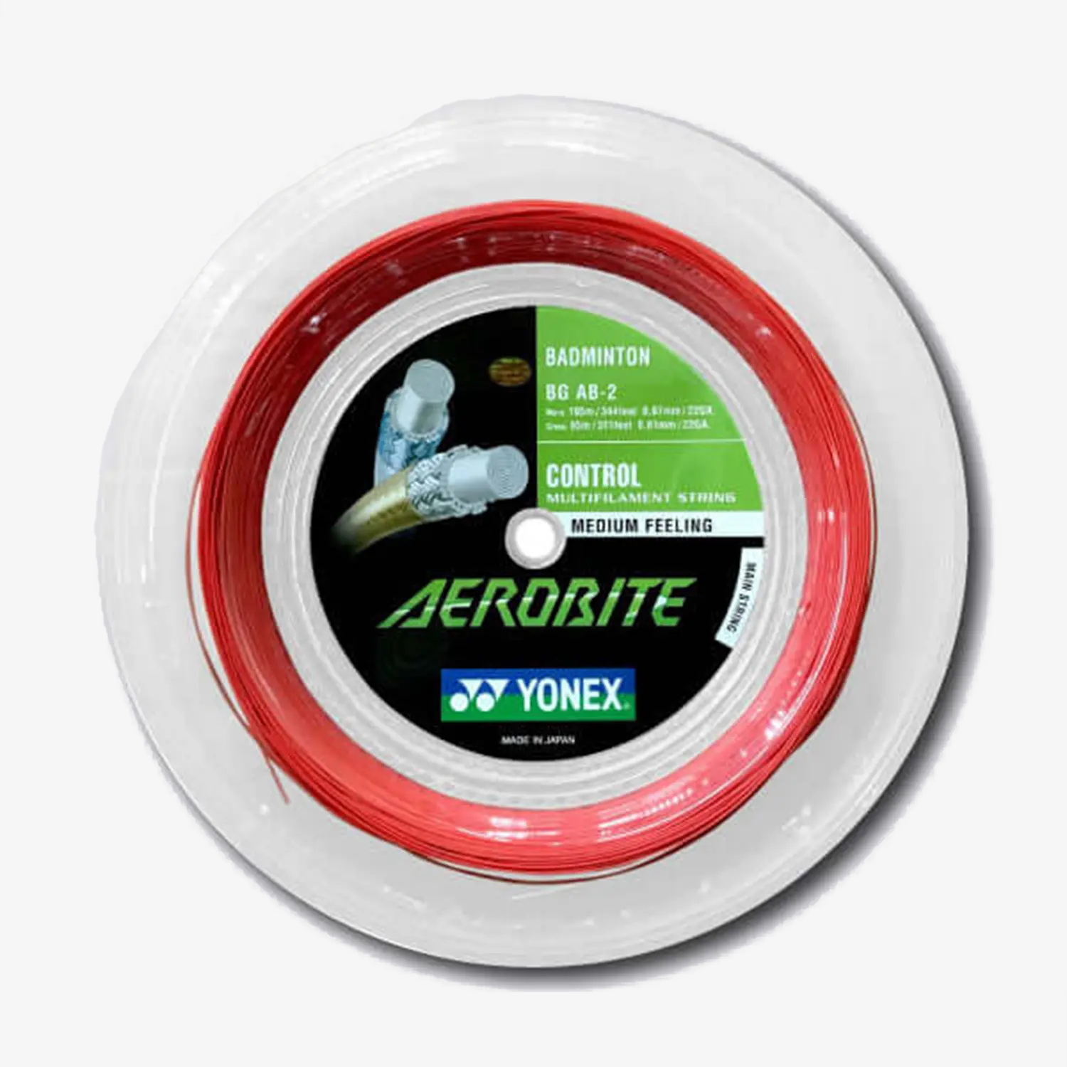Yonex Aerobite 200m Badminton String (White / Red) - JoyBadminton Yonex Aerobite 200m Badminton String (White / Red) - JoyBadminton