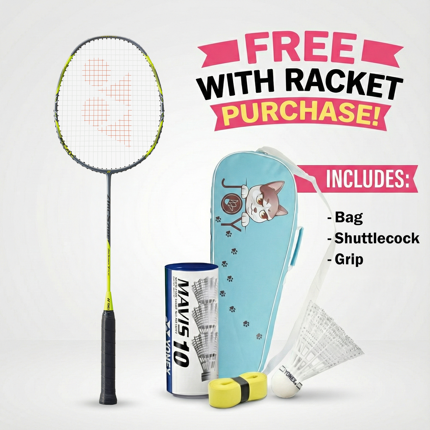 Yonex ArcSaber 7 Play (Gray/Yellow) - PreStrung - JoyBadminton