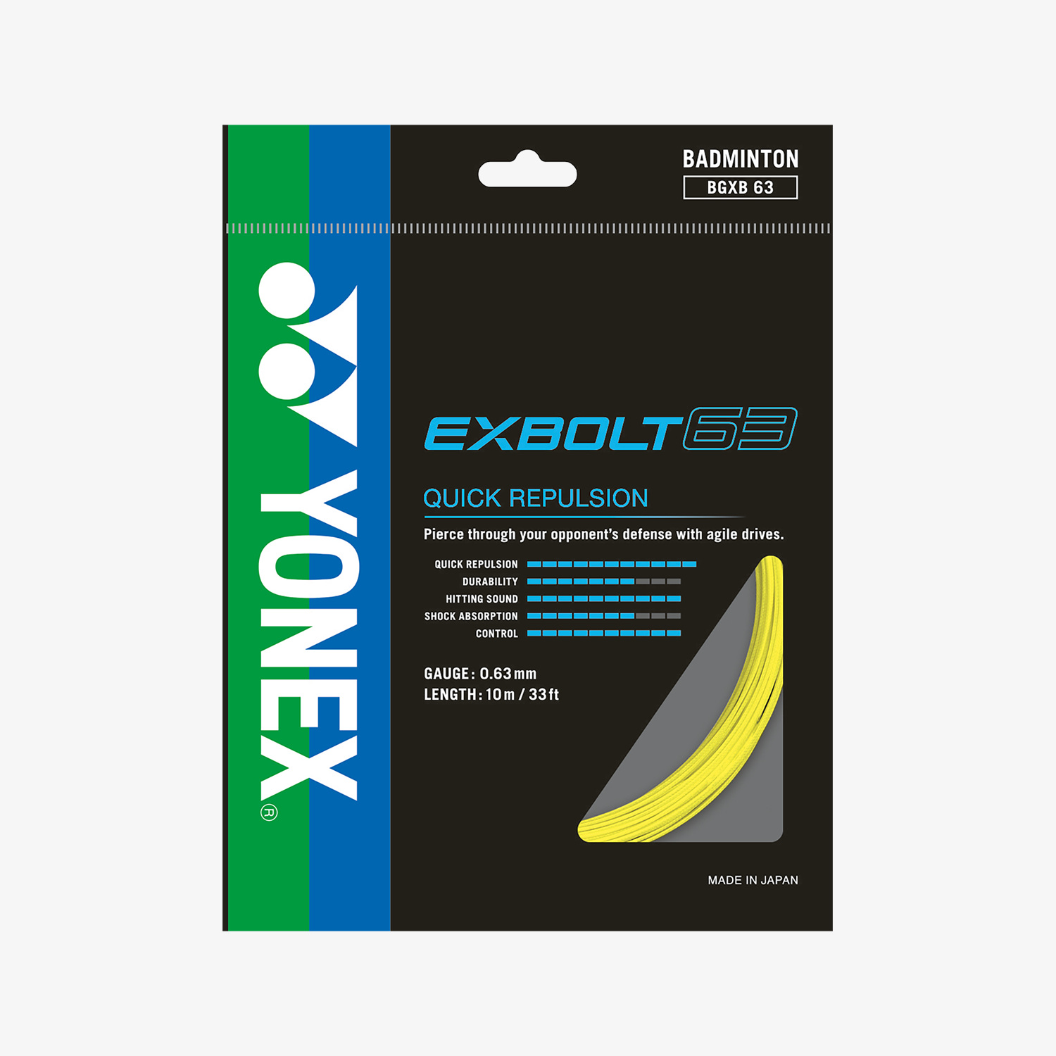 Yonex Exbolt 63 10m Badminton String (3 Colors) - JoyBadminton Yonex Exbolt 63 10m Badminton String (3 Colors) - JoyBadminton