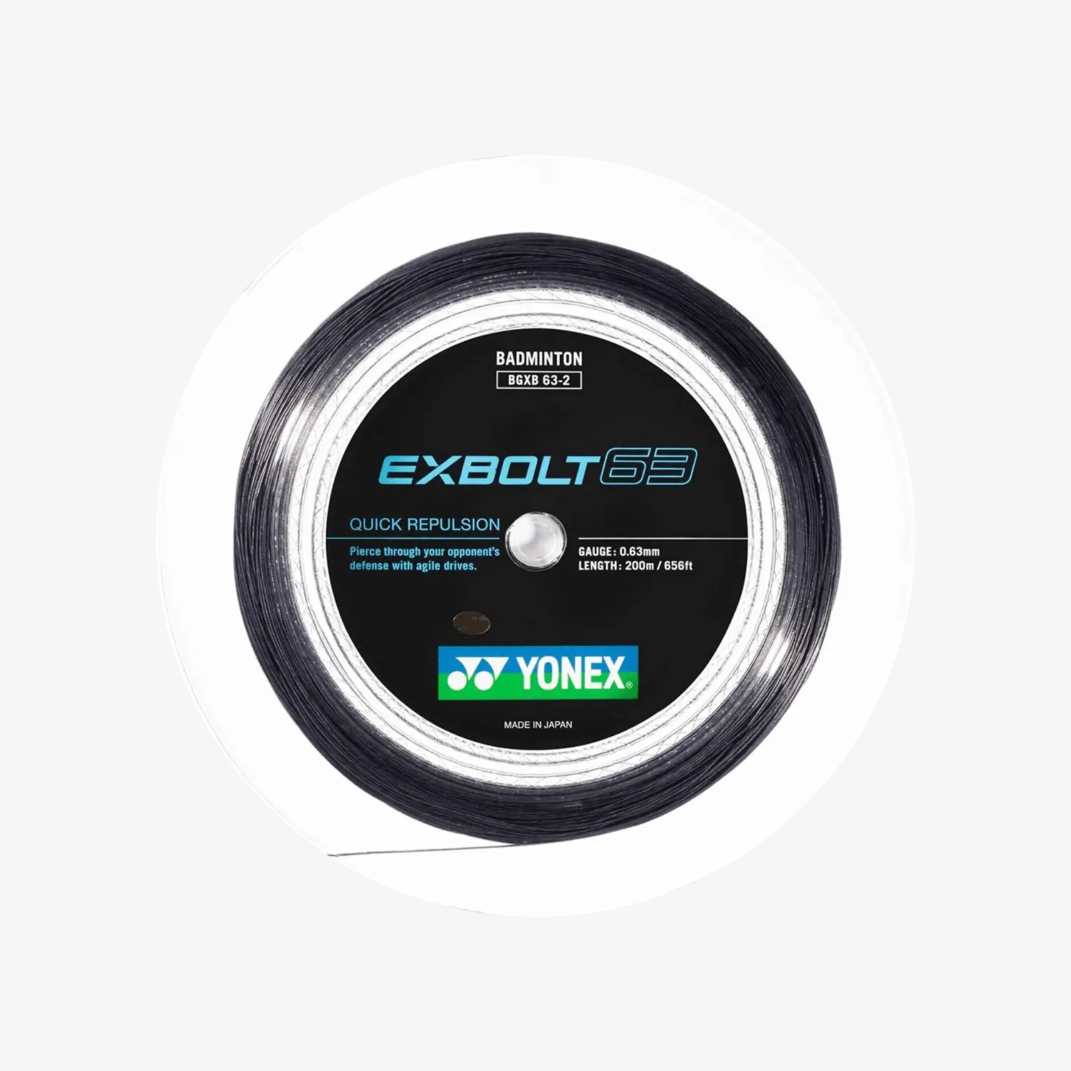 Yonex Exbolt 63 200m Badminton String (Black) - JoyBadminton Yonex Exbolt 63 200m Badminton String (Black) - JoyBadminton