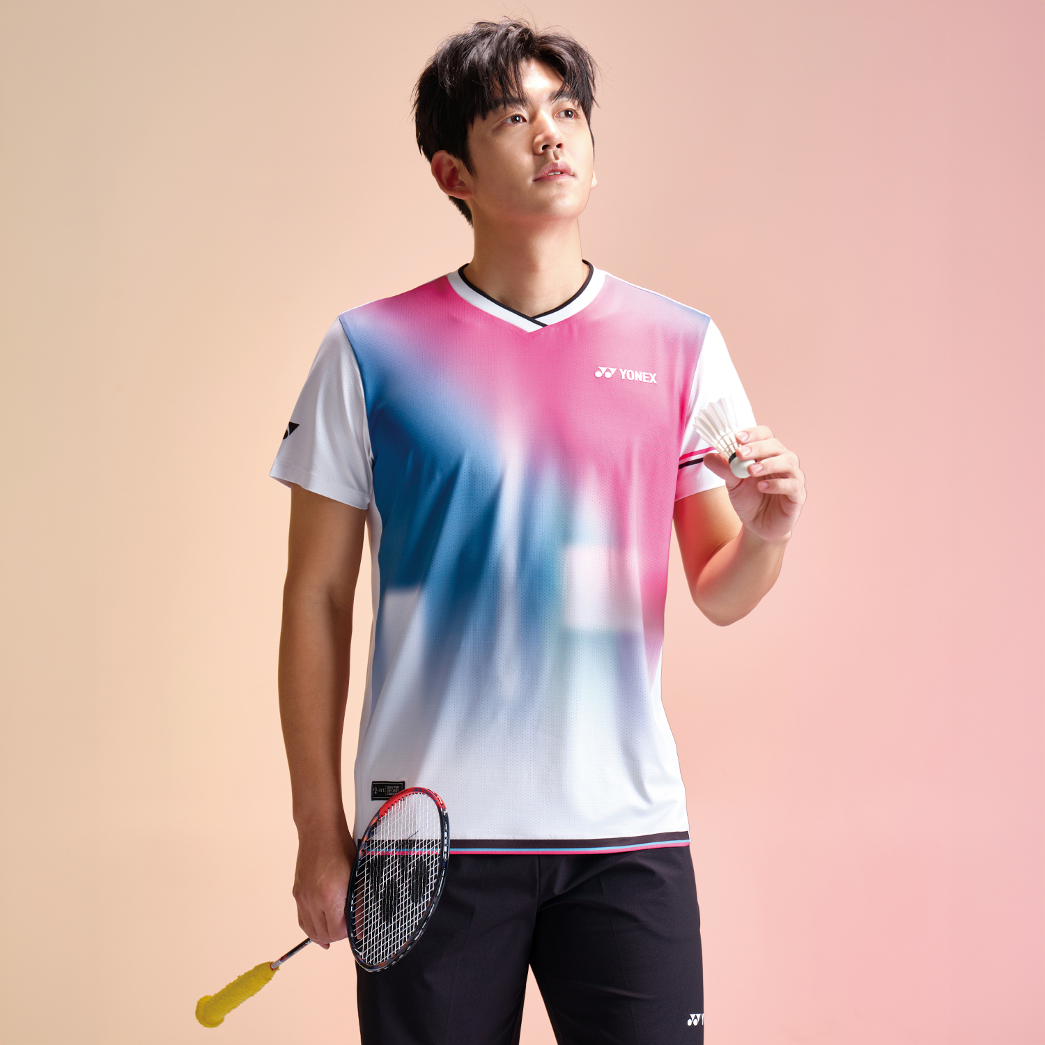 YONEX グラデーション Tシャツ ネイビー/ピンク Yonex Men's T-Shirt 241TS009M (Pink) – JoyBadminton