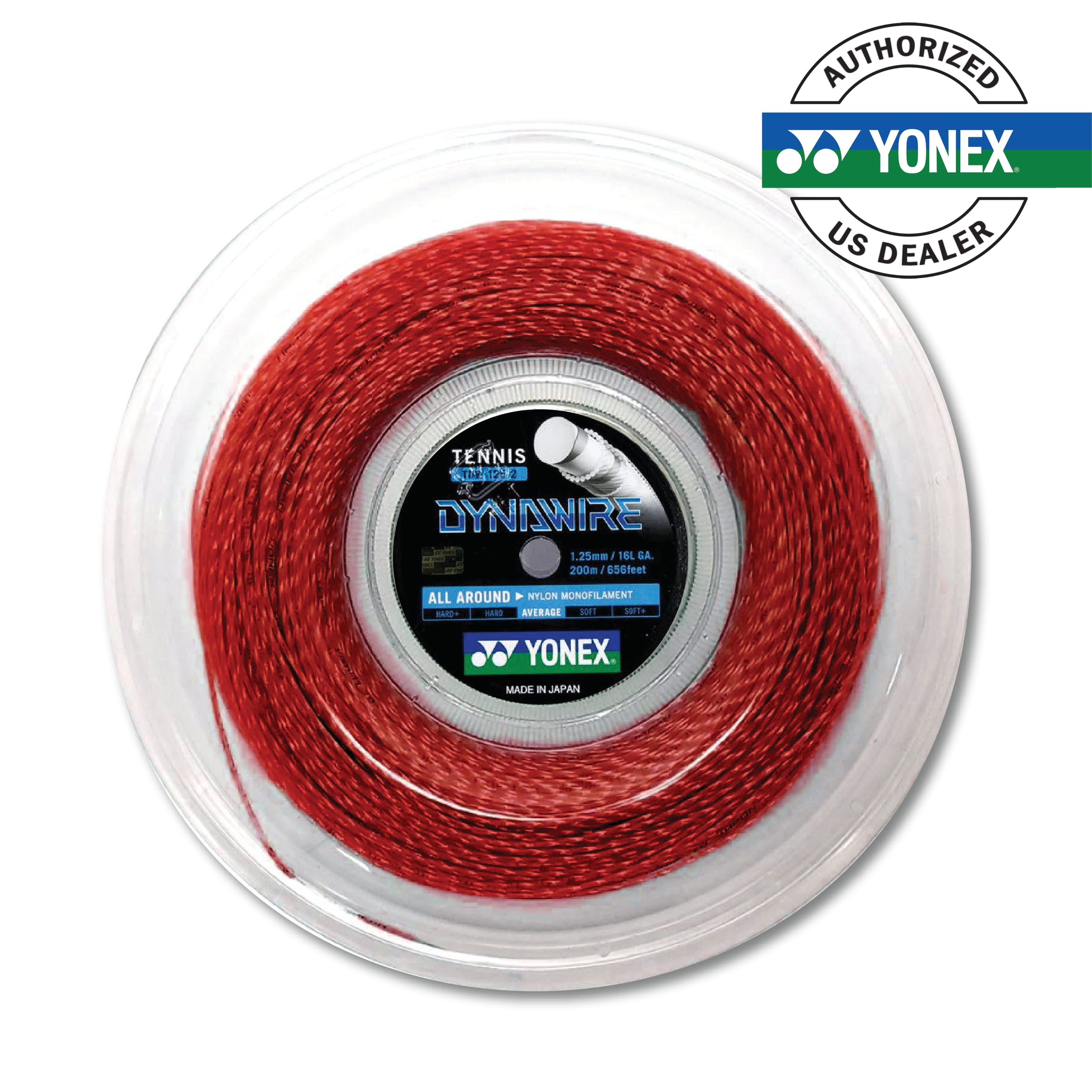 Yonex Dynawire 125 200m Tennis String - 16/1.25mm (Red)