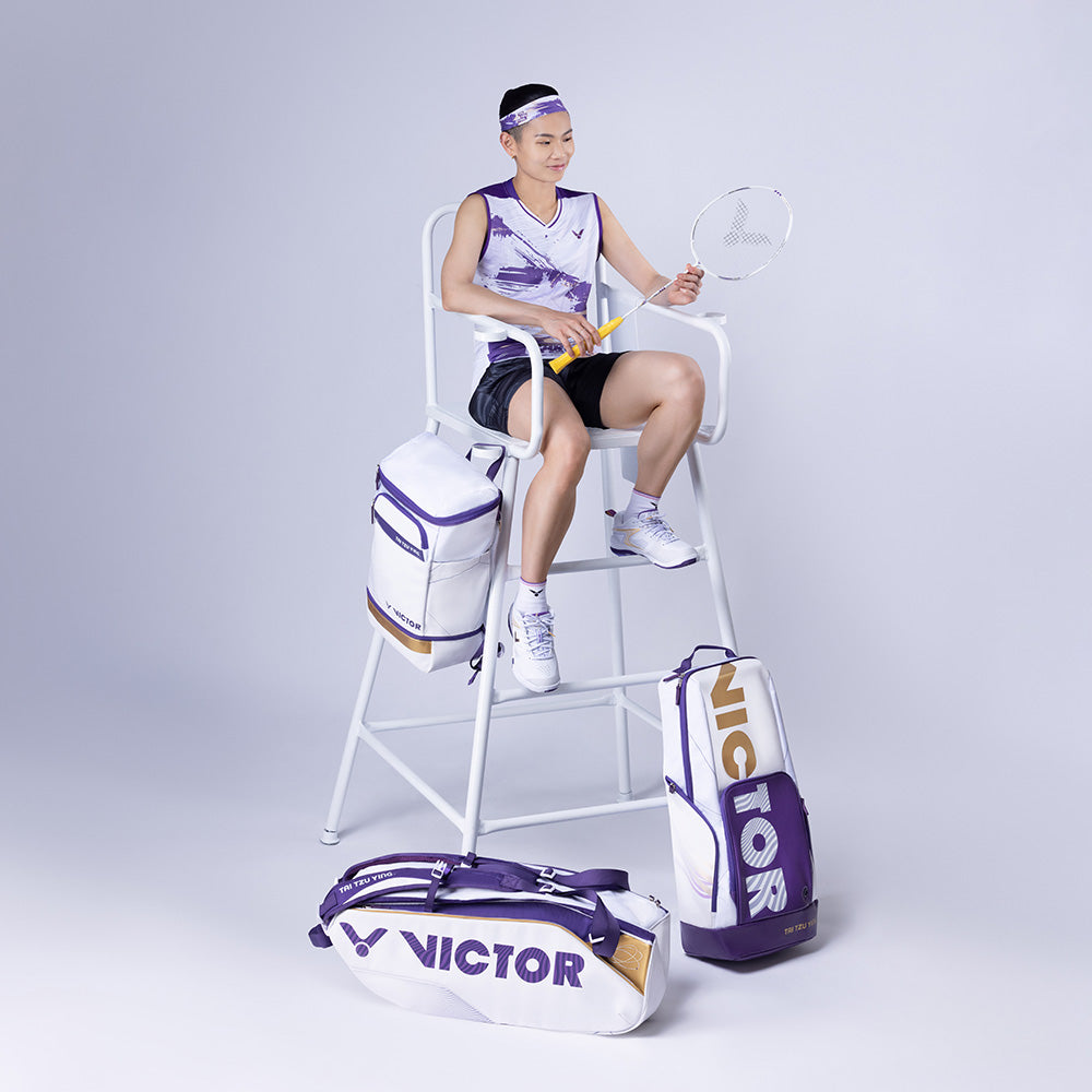 Victor Tai Tzu Ying Collection Badminton Tennis Racket Long Backpack BR3825TTY-AJ (White) 