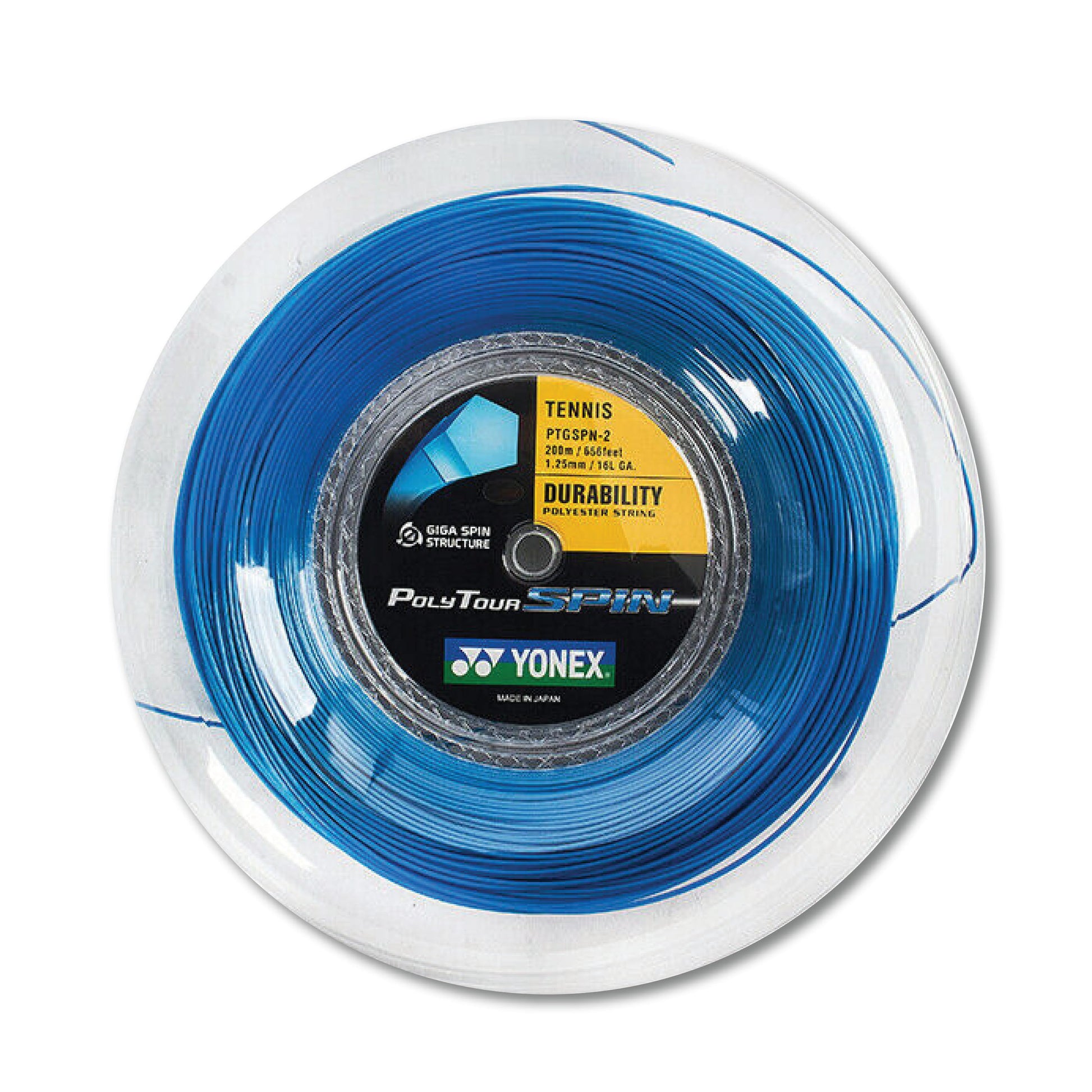 Yonex Polytour Spin 125 Tennis String Reel 200m - 16L (Cobalt Blue)