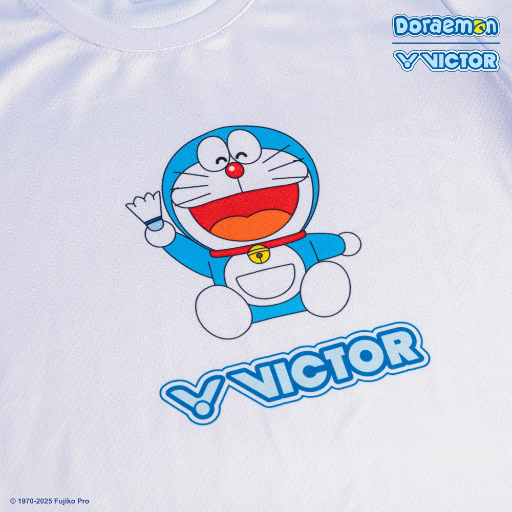 Victor x Doraemon Unisex T-Shirt T-501DRM-A (White)