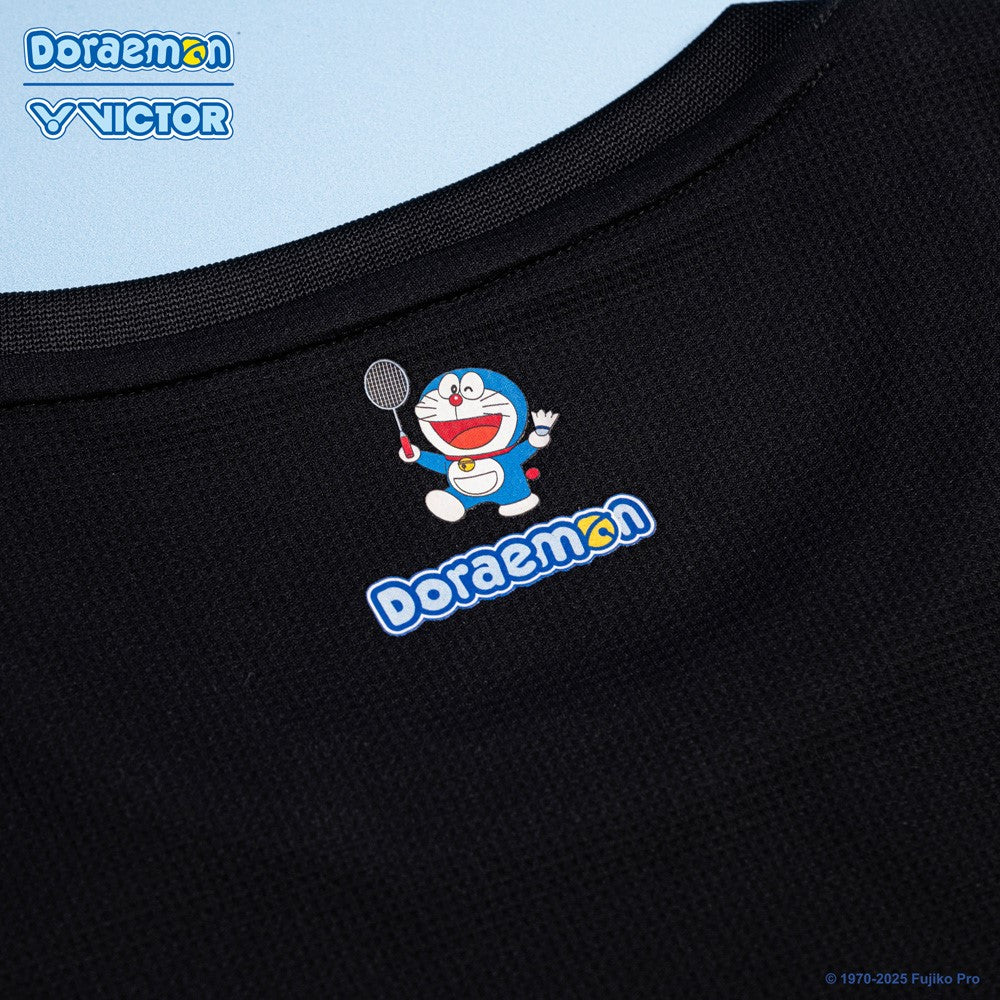 Victor x Doraemon Unisex T-Shirt T-503DRM-C (Black)