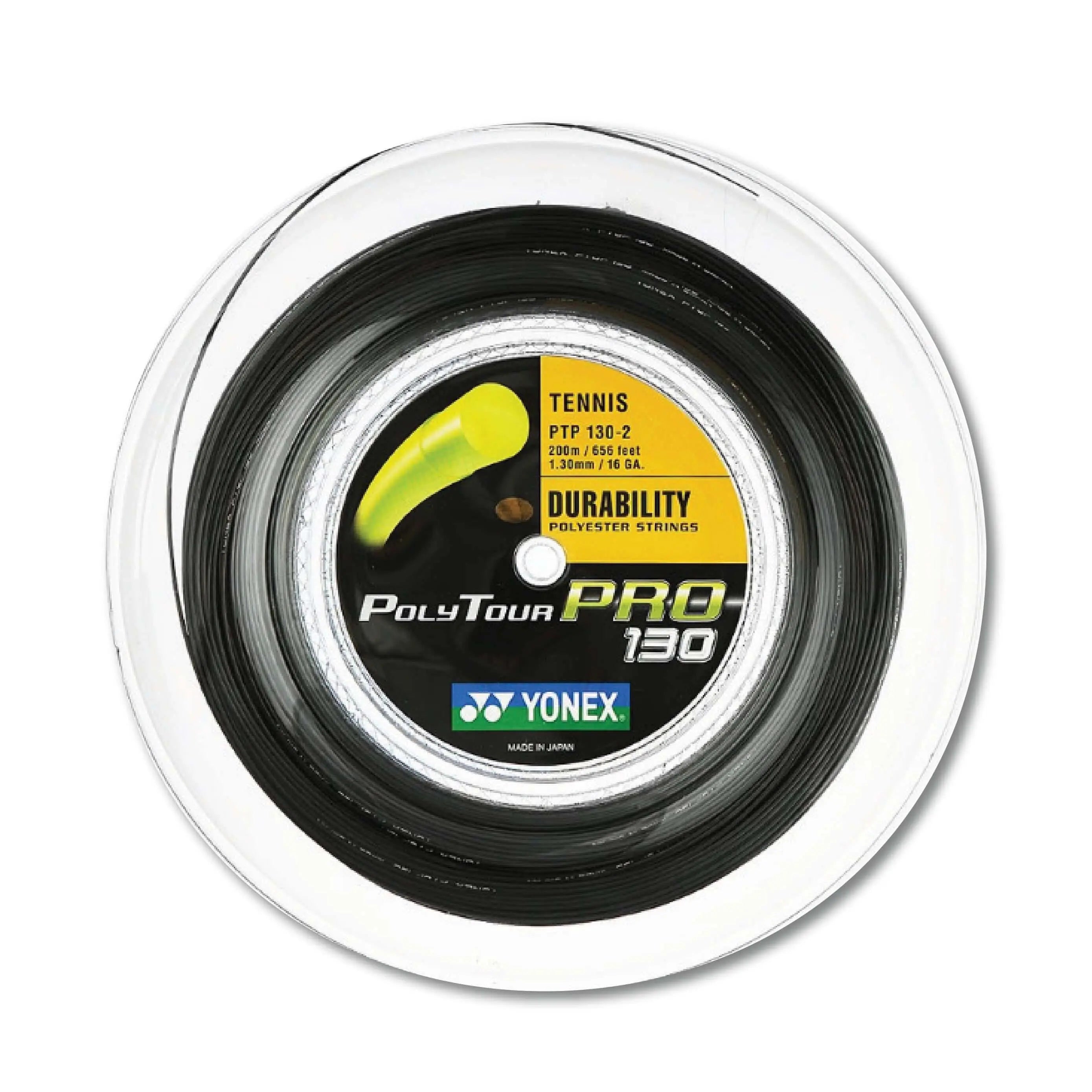 Yonex Polytour Pro 130 / 16 200m Tennis String Reel (Graphite) - Graphite 