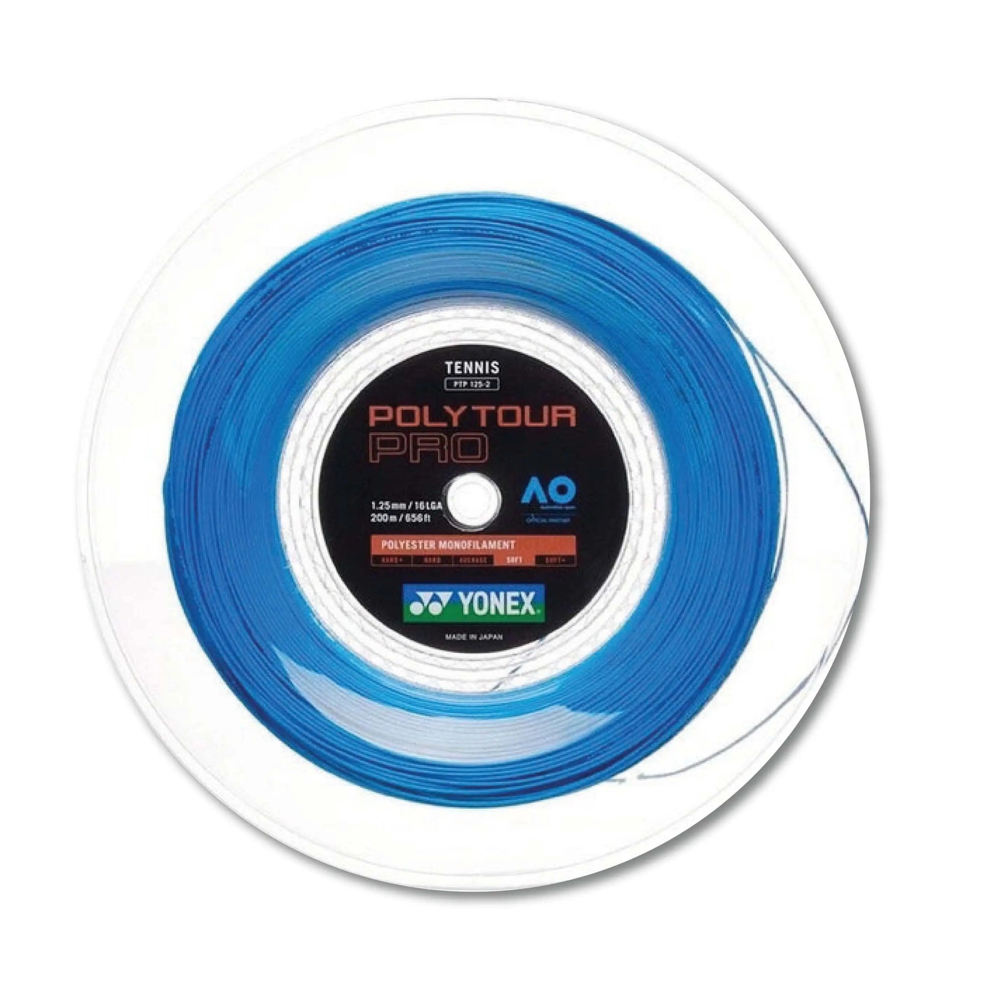 Yonex Polytour Pro 125 / 16L 200m Tennis String Reel (Blue) - Blue 