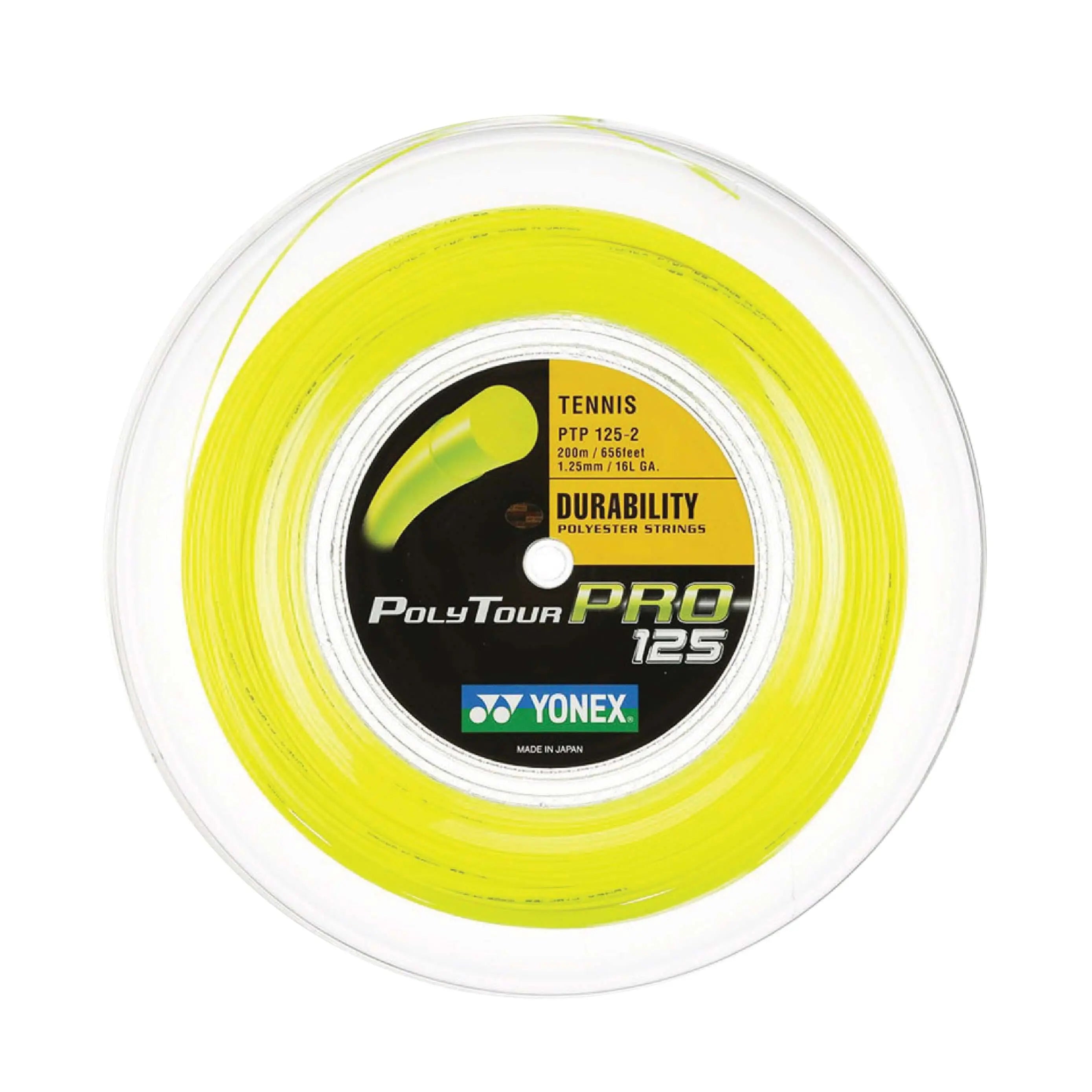 Yonex Polytour Pro 125 / 16L 200m Tennis String Reel (Flash Yellow) - Flash Yellow 