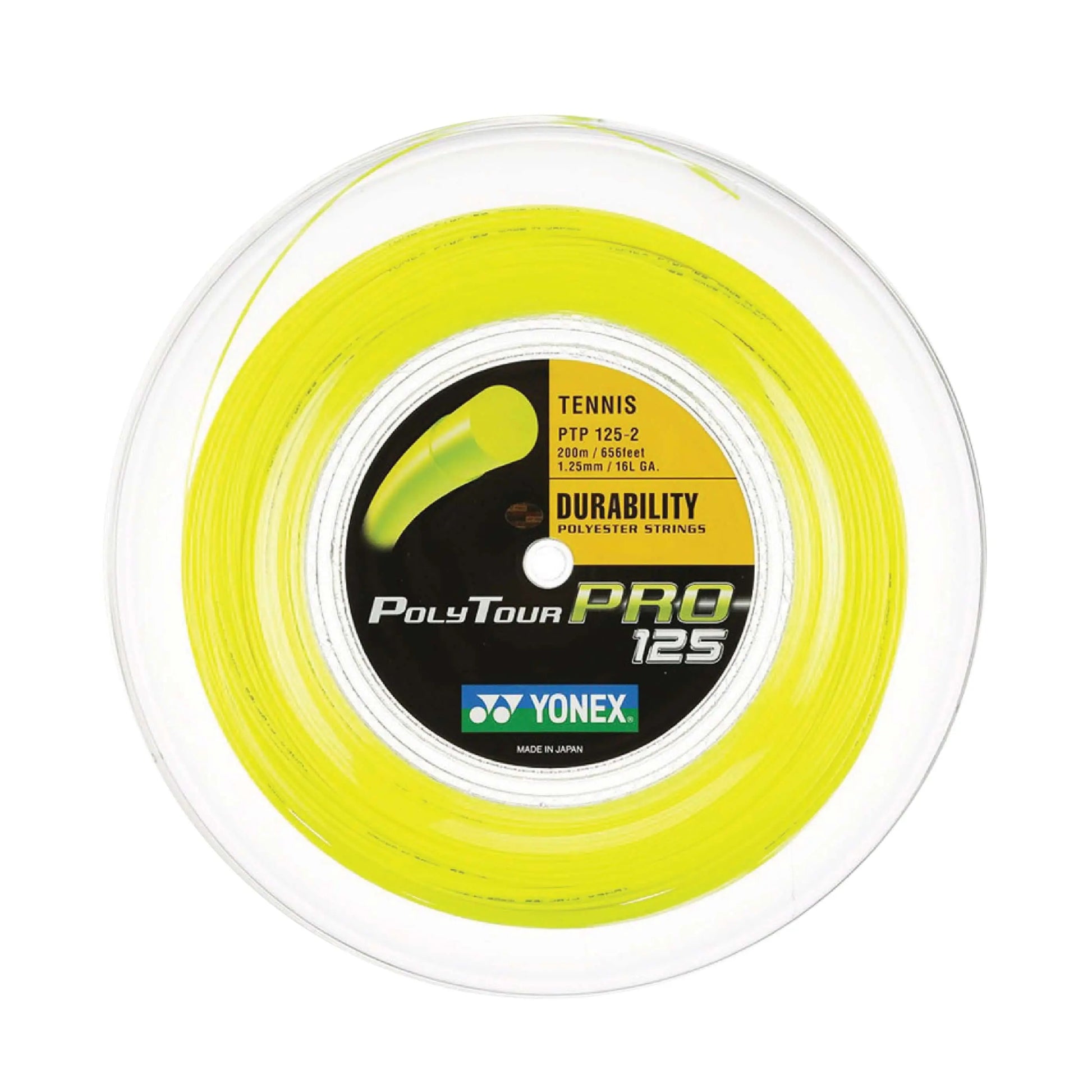 Yonex Polytour Pro 125 / 16L 200m Tennis String Reel (Flash Yellow) - Flash Yellow 