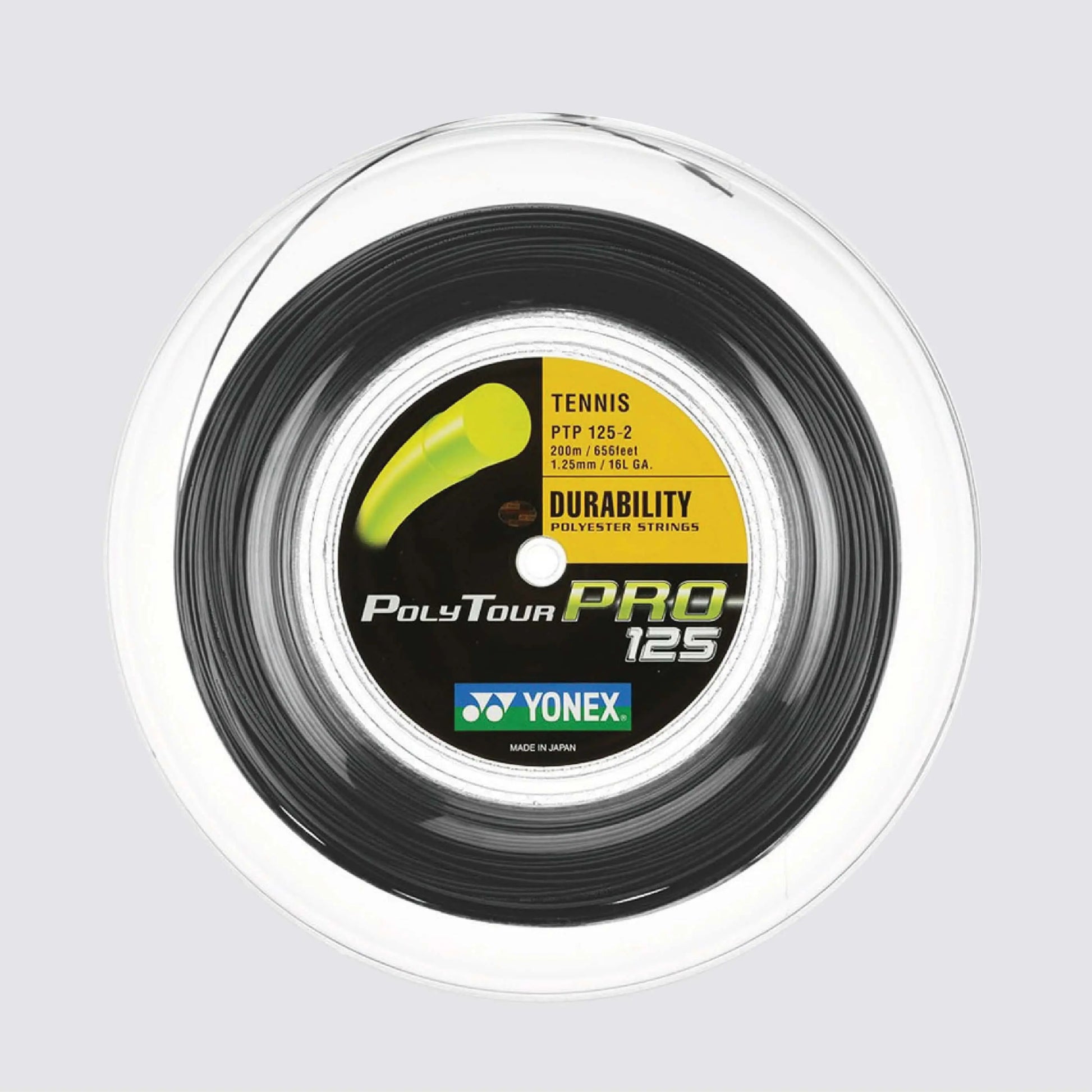 Yonex Polytour Pro 125 / 16L 200m Tennis String Reel (Graphite) - Graphite 