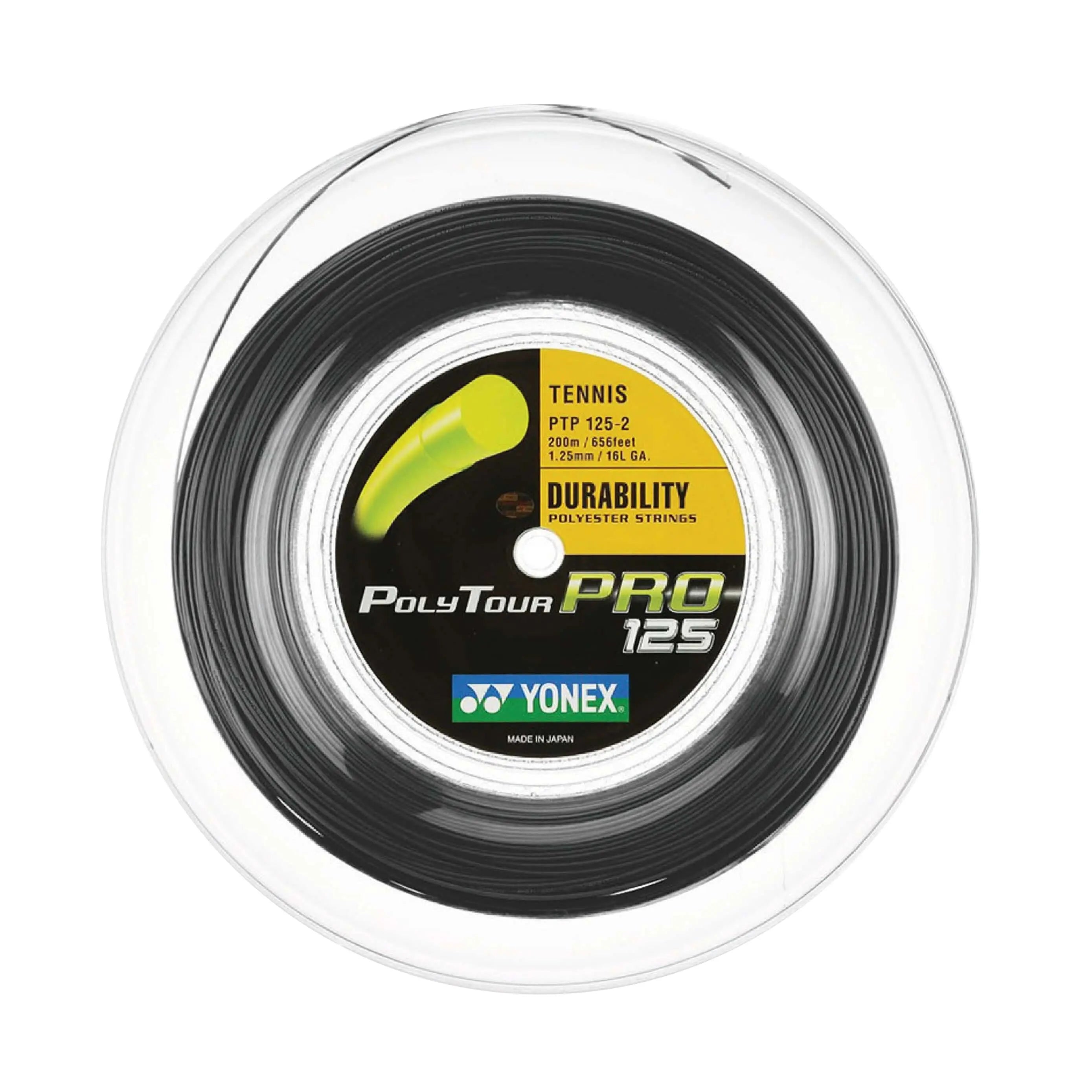 Yonex Polytour Pro 125 / 16L 200m Tennis String Reel (Graphite) - Graphite 