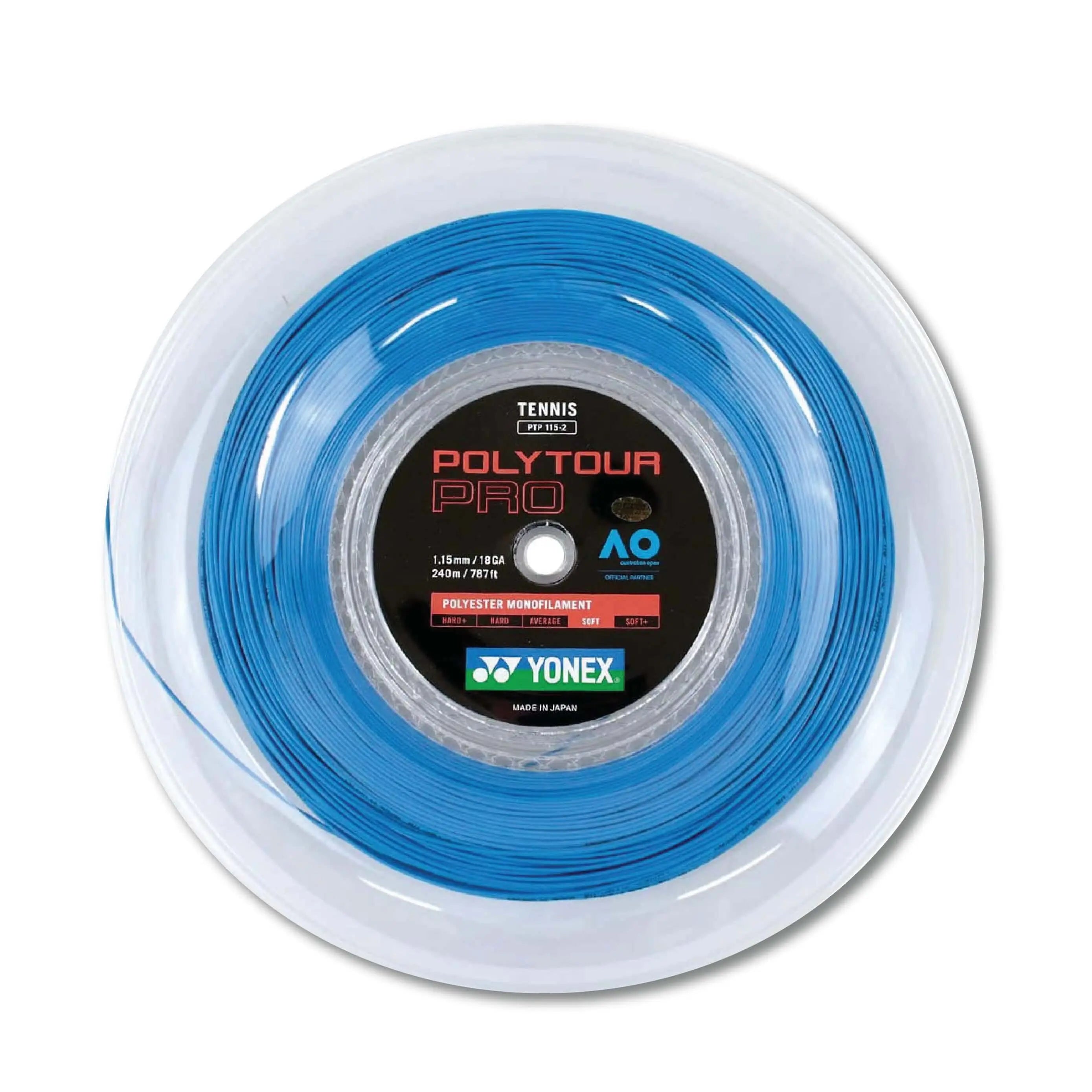 Yonex Polytour Pro 115 / 18 200m Tennis String Reel (Blue) - Blue 