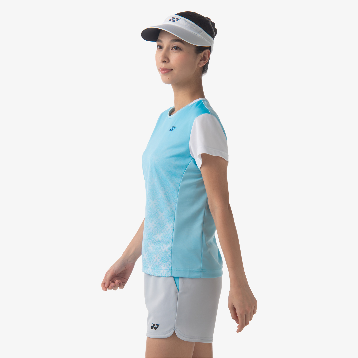 Yonex Women's Crew Neck Tournament Shirts 20738 (Aqua Blue) 