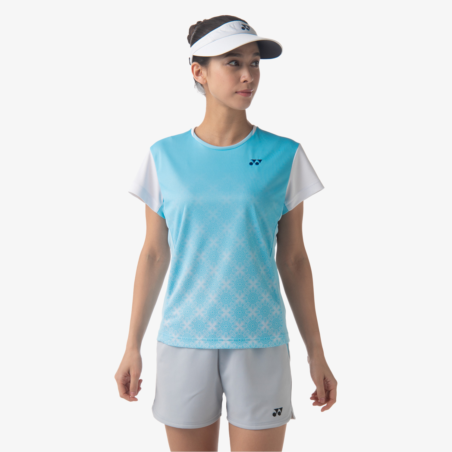 Yonex Women's Crew Neck Tournament Shirts 20738 (Aqua Blue) 