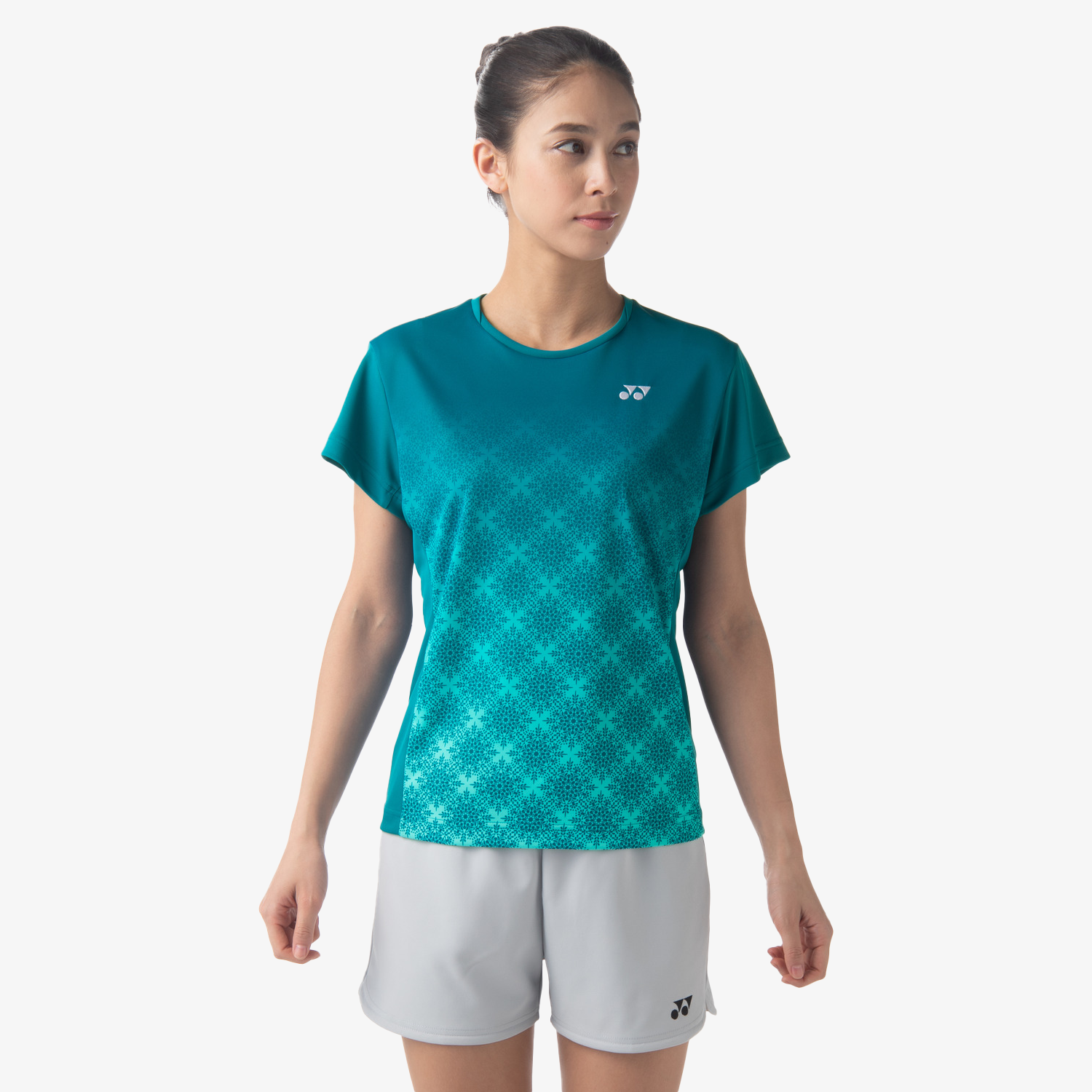 Yonex Women's Crew Neck Tournament Shirts 20738 (Teal Blue) 