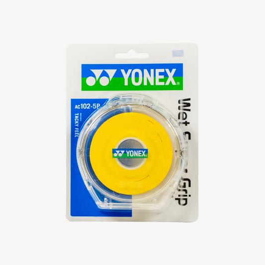 Yonex AC102-5 Super Grap Roll Racket Overgrip 5 Wraps (Yellow) 