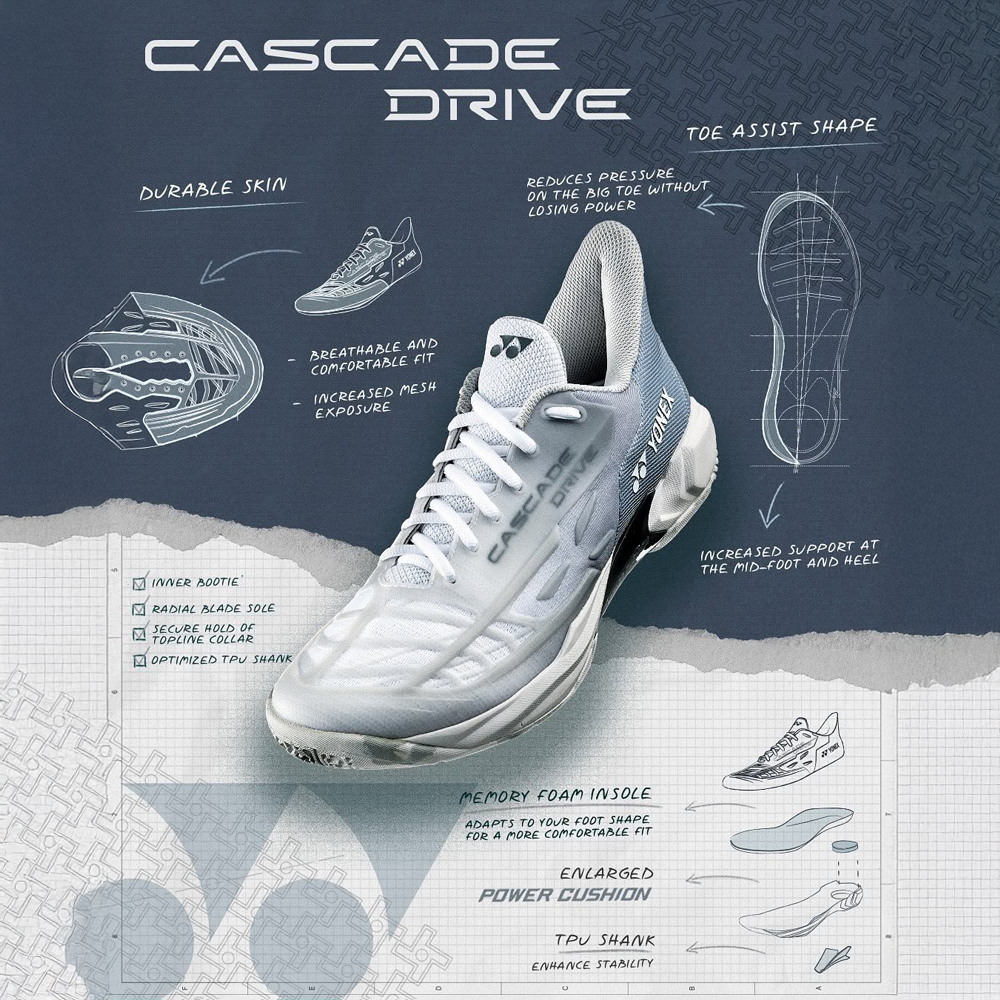 Yonex Cascade Drive 2 (Matte White) – JoyBadminton Yonex Cascade Drive 2 (Matte White) – JoyBadminton