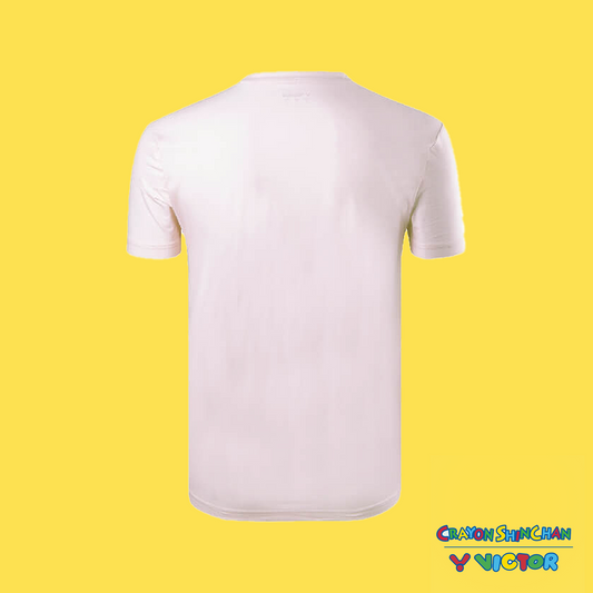 Victor x Crayon Shin Chan Unisex T-Shirt T-404CS-L (Light Pink) 