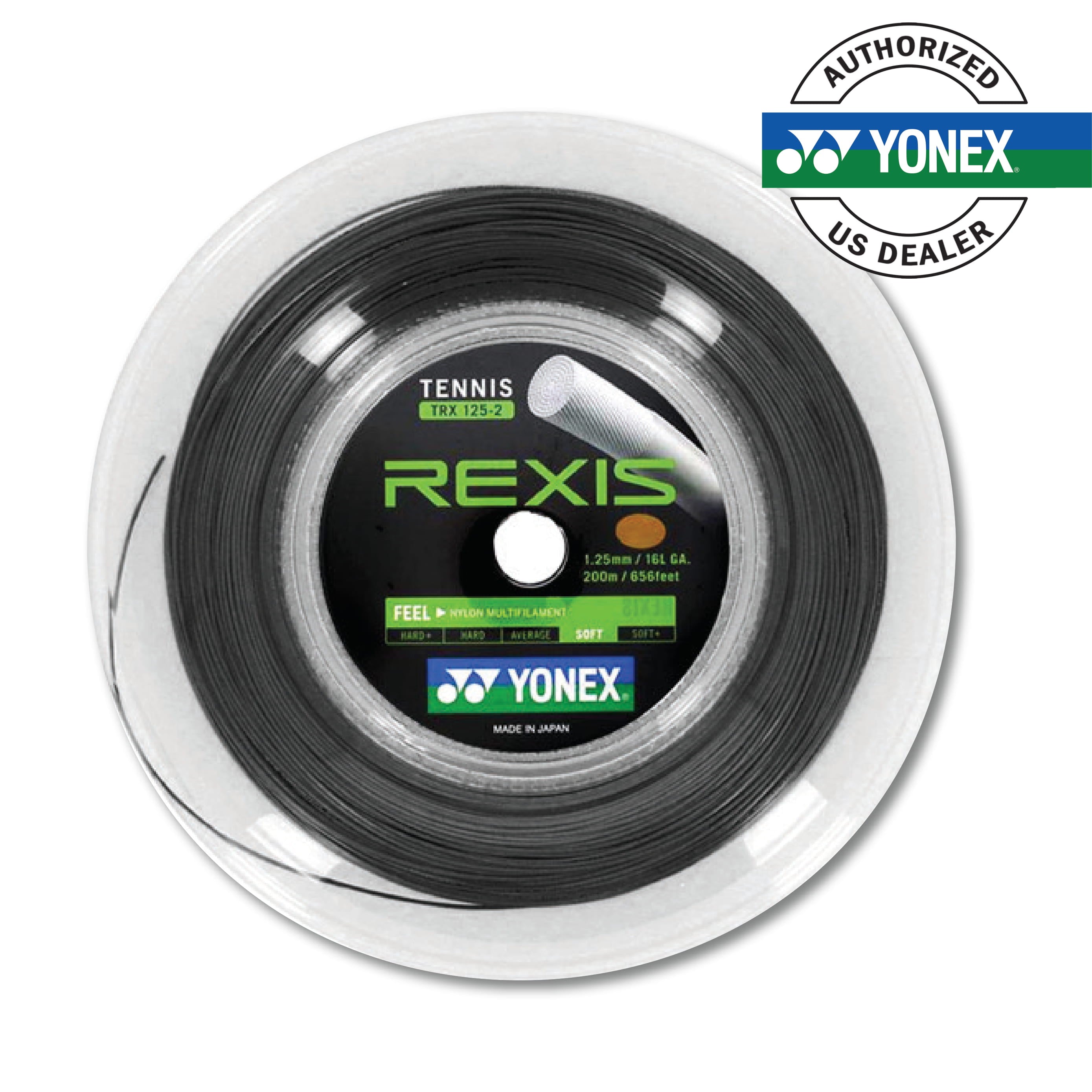 Yonex Rexis 125 Tennis String Reel 200m - 16L (Black)
