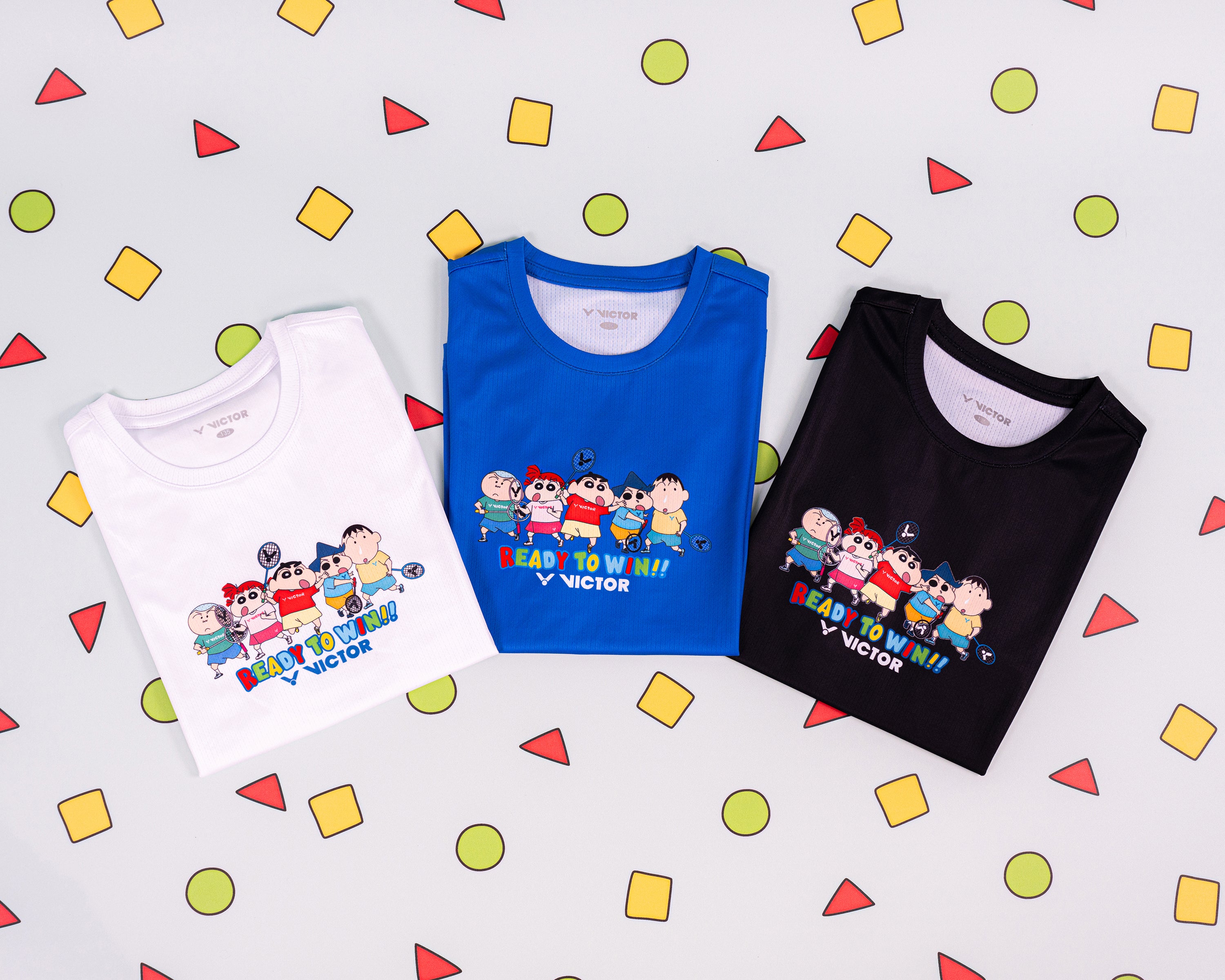 Victor x Crayon Shin Chan Unisex T-Shirt T-404CS-C (Black) 