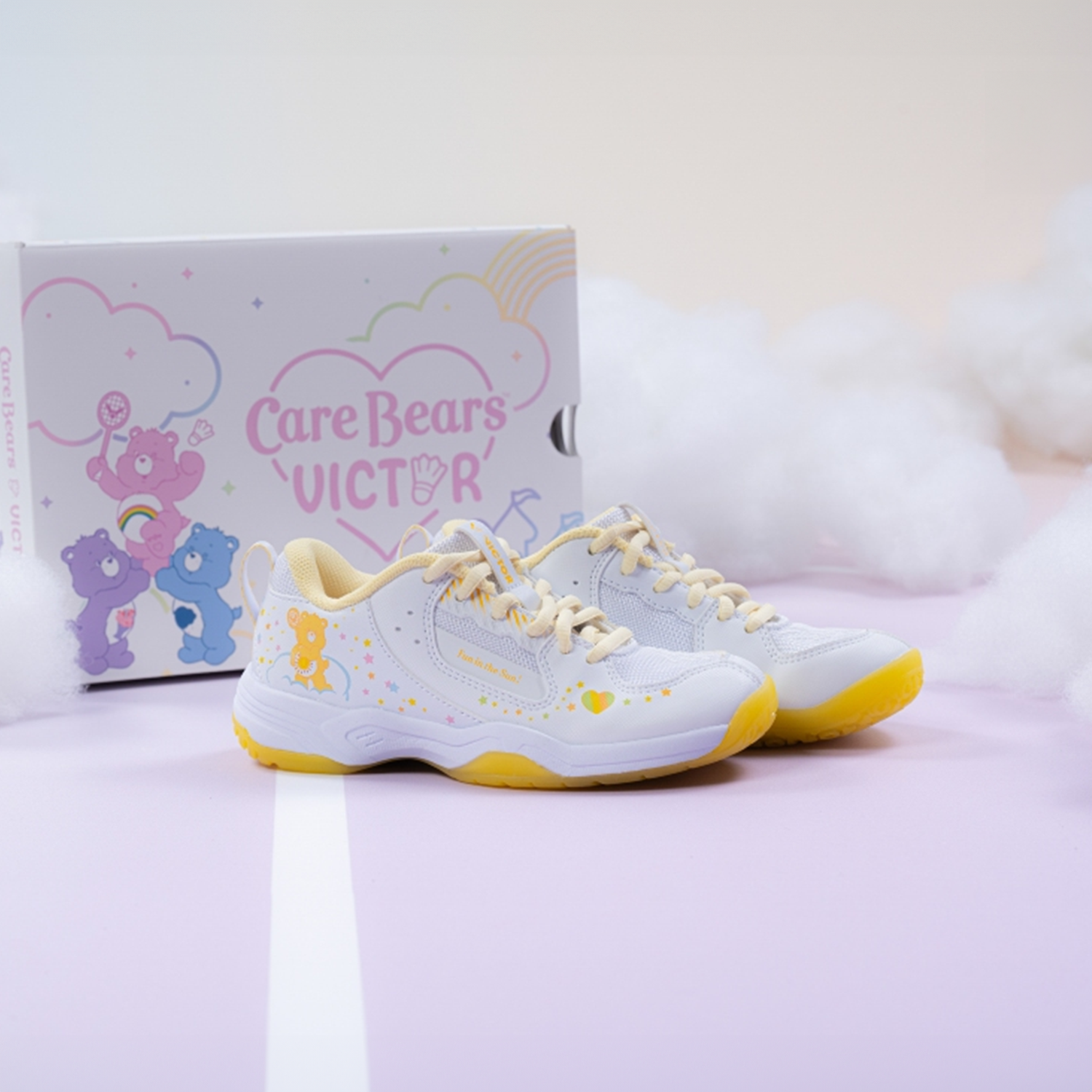 Victor x Care Bears Junior Court Shoes A-CBCJR AE (White/Bright Yellow)