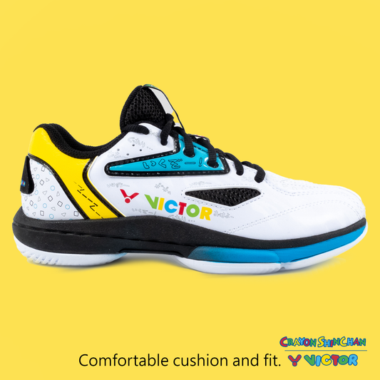Victor x Crayon Shin Chan Junior Badminton Shoes A39JRCS-AC (White /Black) 