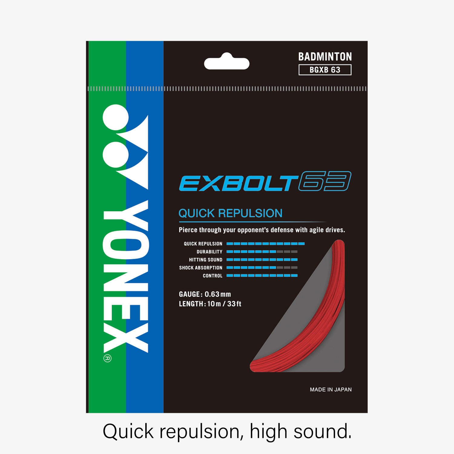 Yonex Exbolt 63 200m Badminton String (Ruby Red)