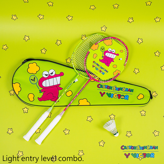 Victor x Crayon Shin Chan Racket Combo Set (ARS-CS-SET) Pre-Strung ...