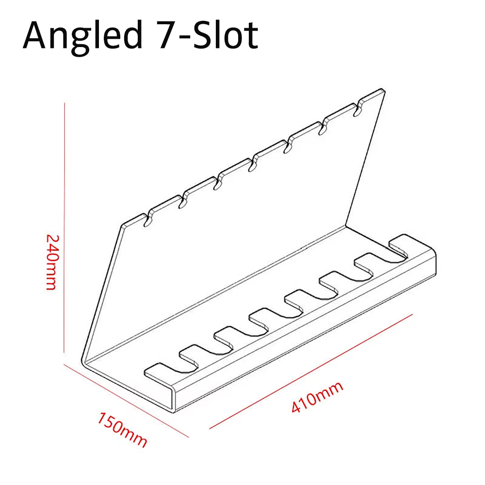 Angled 7 Slot Acrylic Badminton Racket Display Rack