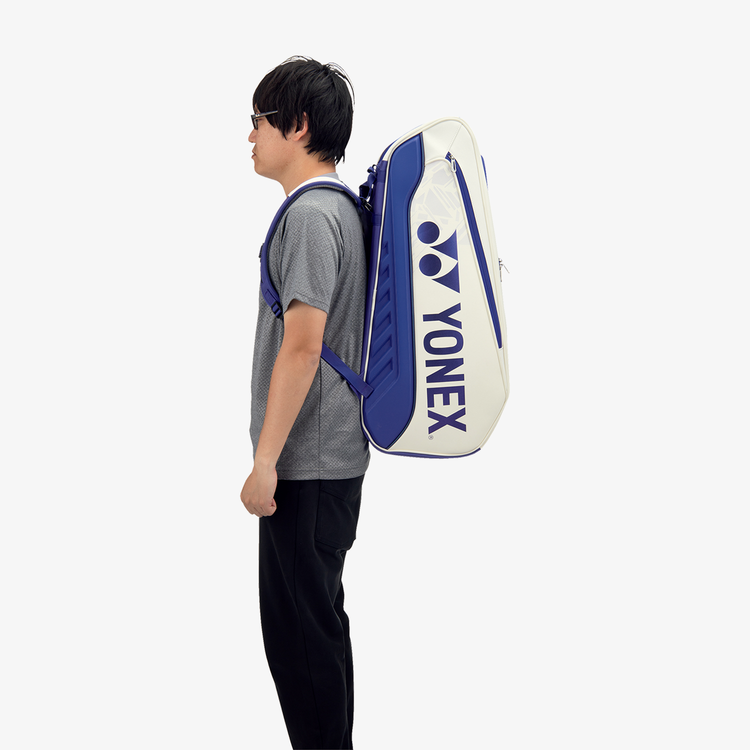Yonex BAG02526WDB Expert Racket Bag 6pcs (White/Deep Blue)