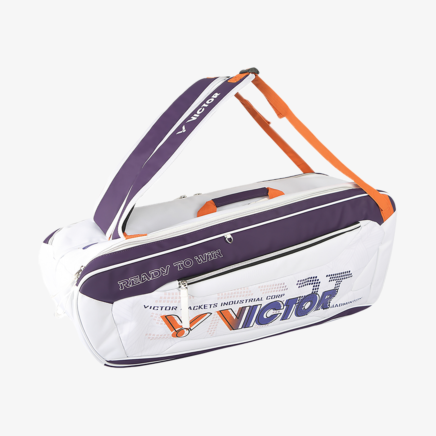 Victor BR5223-AJ 6pk Badminton Tennis Racket Bag (Bright White/ Medium Purple)