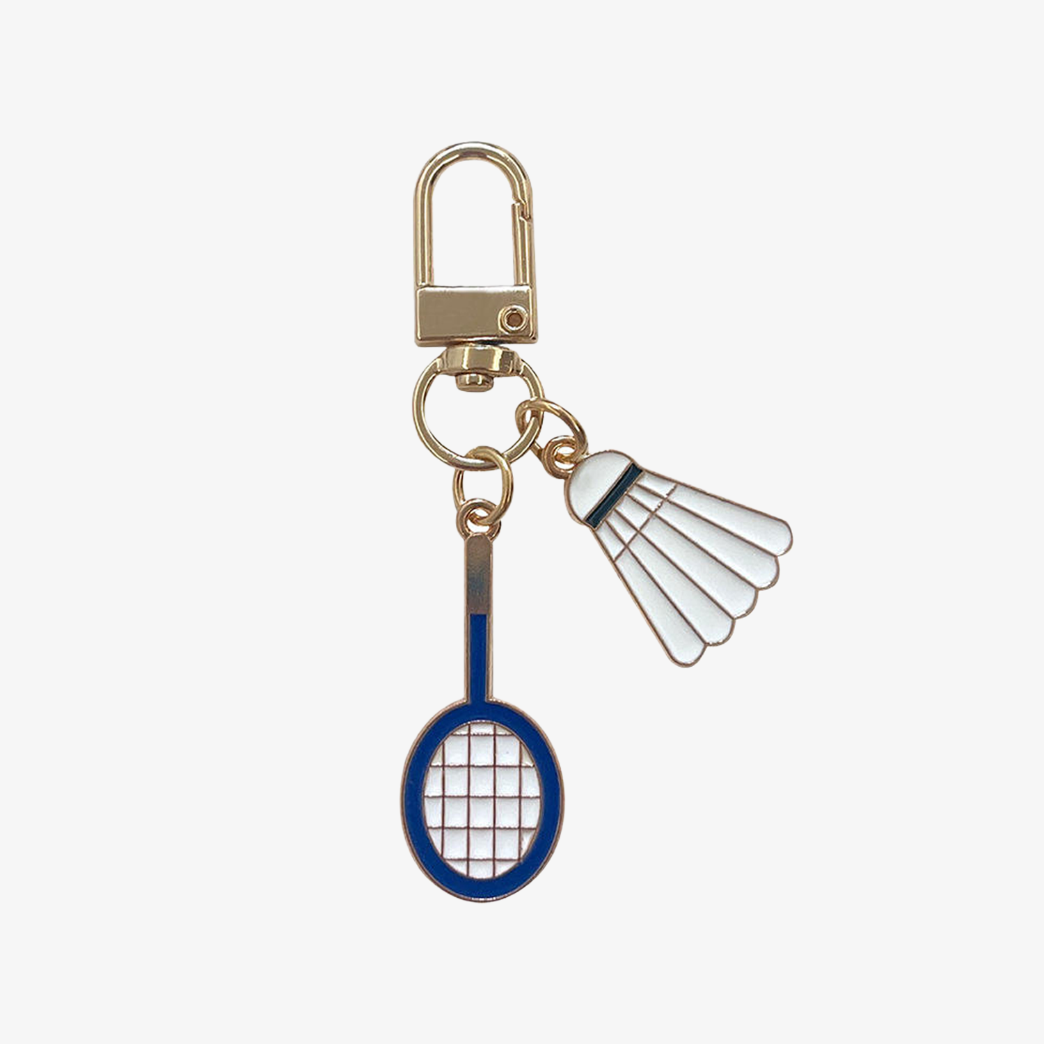 Badminton Racket and Shuttlecock Bag Charm (Gold)