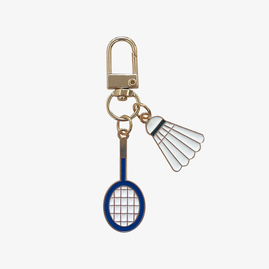 Badminton Racket and Shuttlecock Bag Charm (Gold)