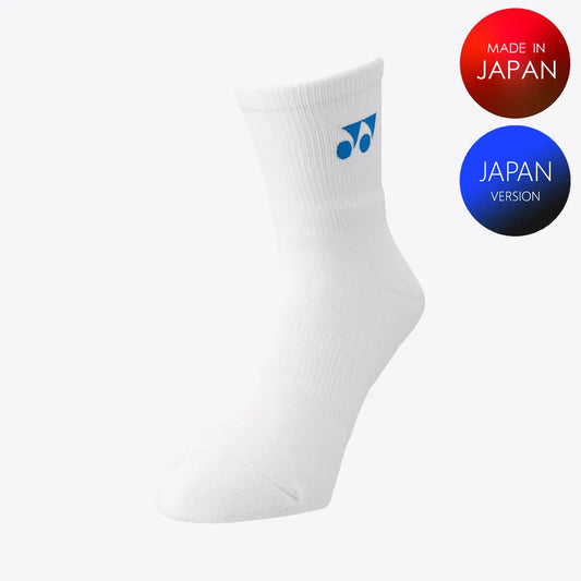 Yonex Men's Sports Crew Socks 19122WBLM (White/Blue) 