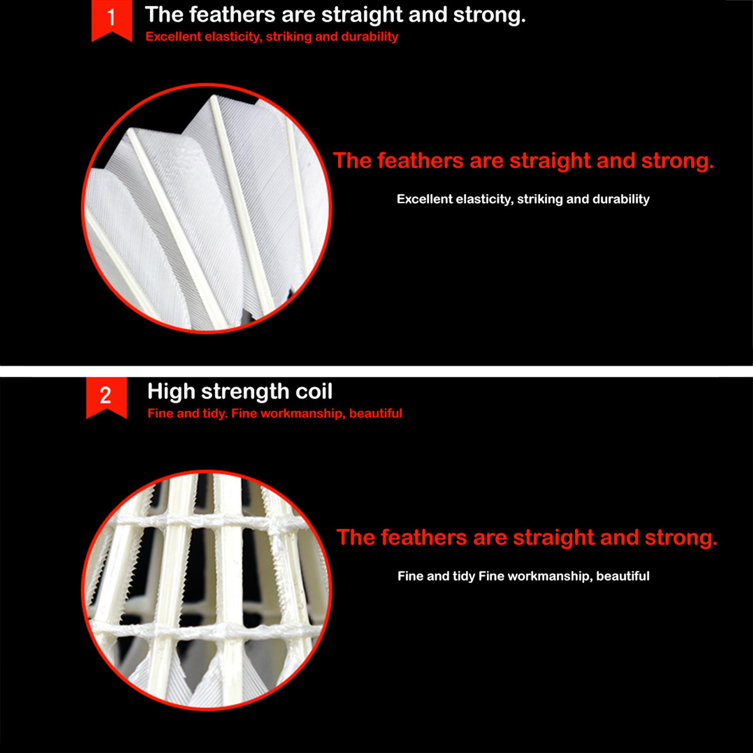 Chaopai Yellow Shuttlecock The feathers are straight and strong