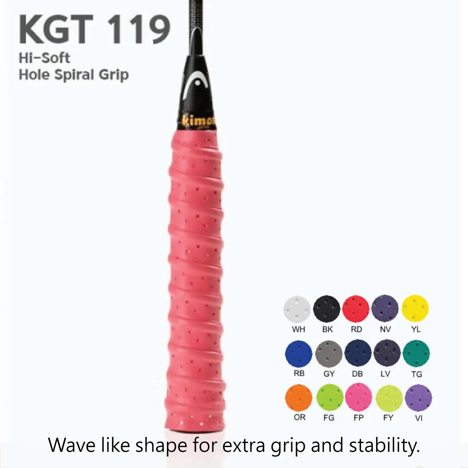 Kimony KGT119 HI-Soft EX Hole Spiral Badminton Grip Tape 