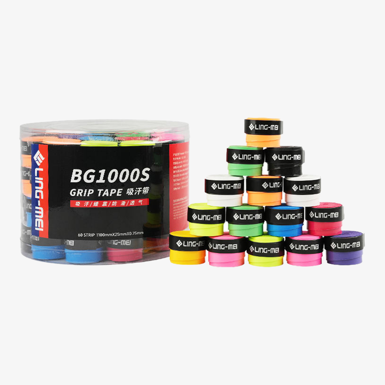 LingMei BG1000S Overgrip Mixed Colors (60pcs)