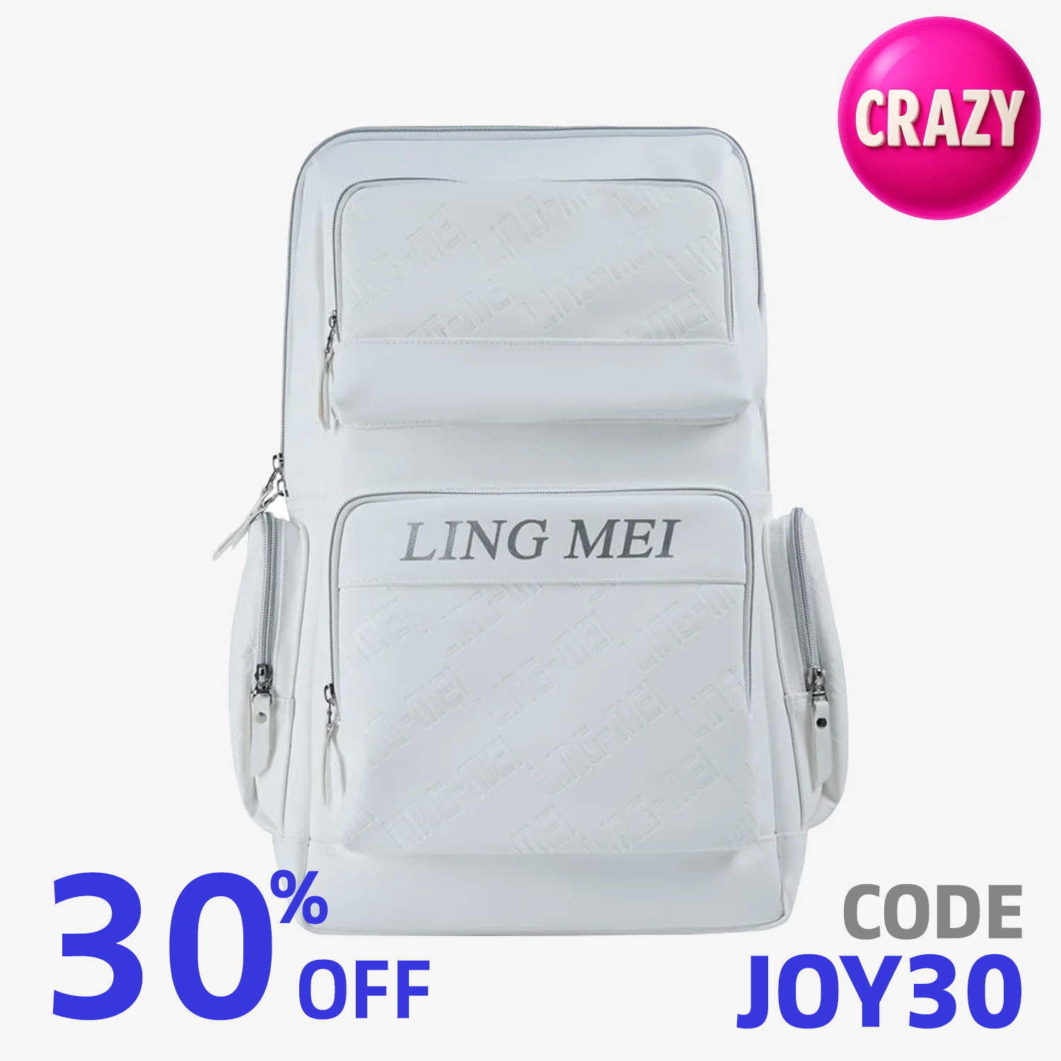 LingMei LBR2407 Badminton Backpack (White) – JoyBadminton
