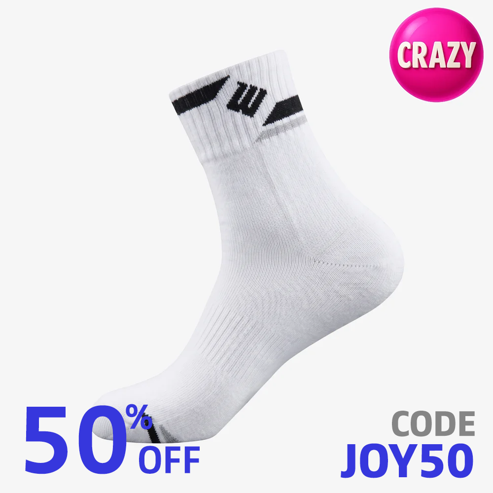 LingMei Men's Socks AS503 (White/Black)