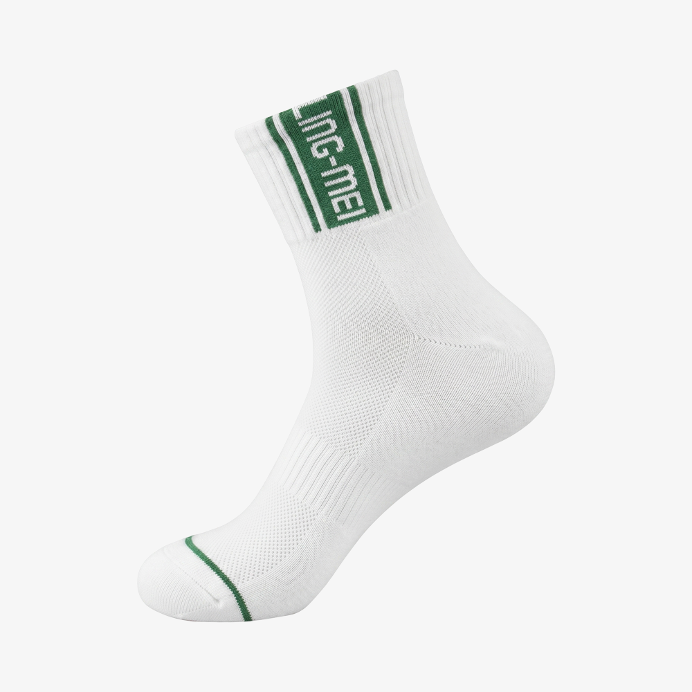 LingMei Men's Socks AS504 (White/Green)