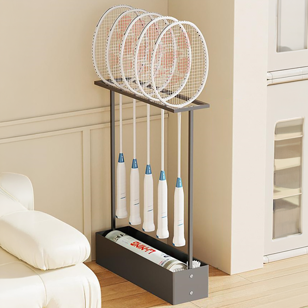 Metal Badminton Racket Storage Rack (Black)