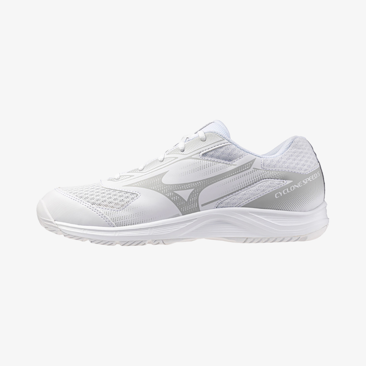 Mizuno Cyclone Speed 5 Wide Court Shoe (White/Silver)