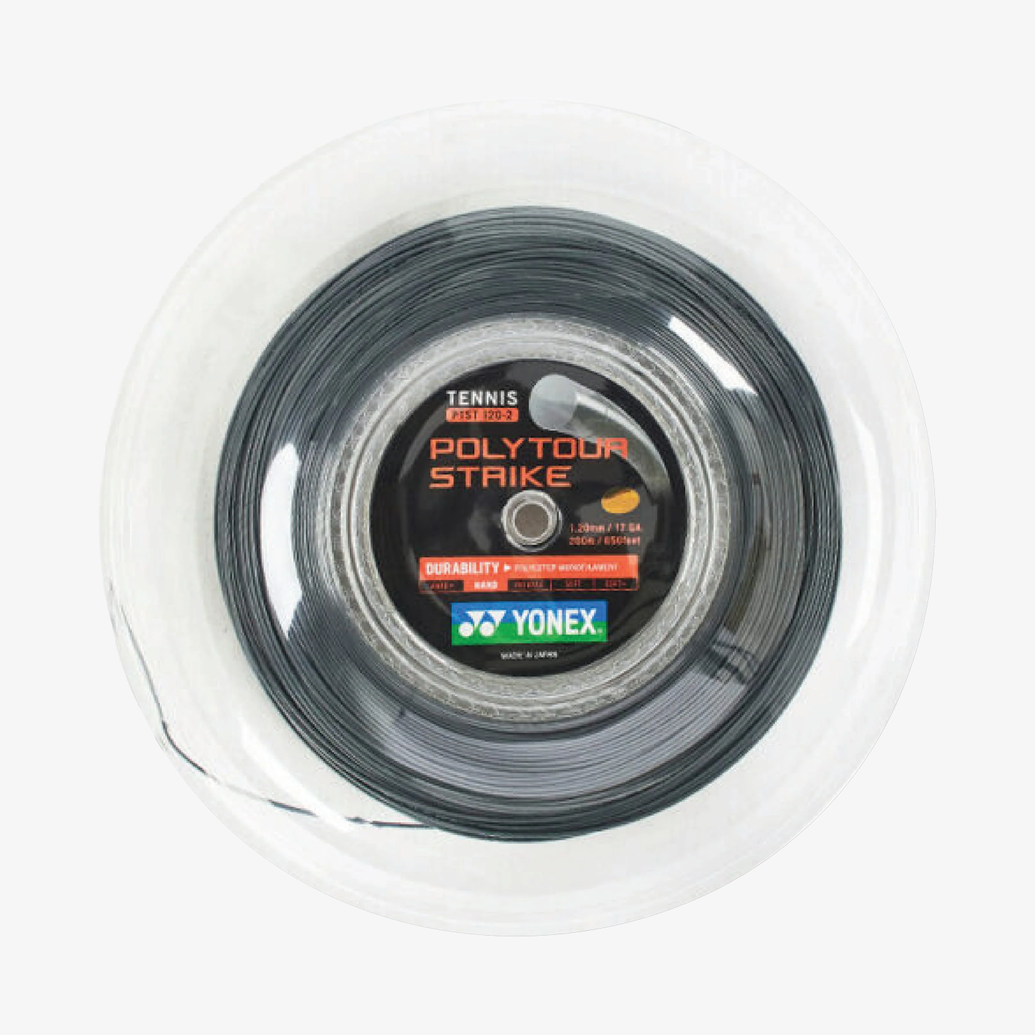Yonex Polytour Strike 120 / 17 200m Tennis String Reel (Iron Gray)