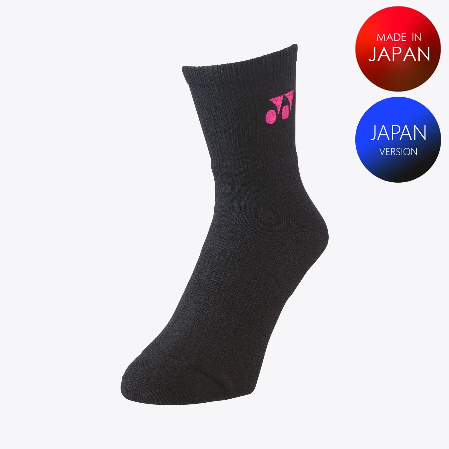 Yonex Men's Sports Crew Socks 19122BKPM (Black/Pink) 