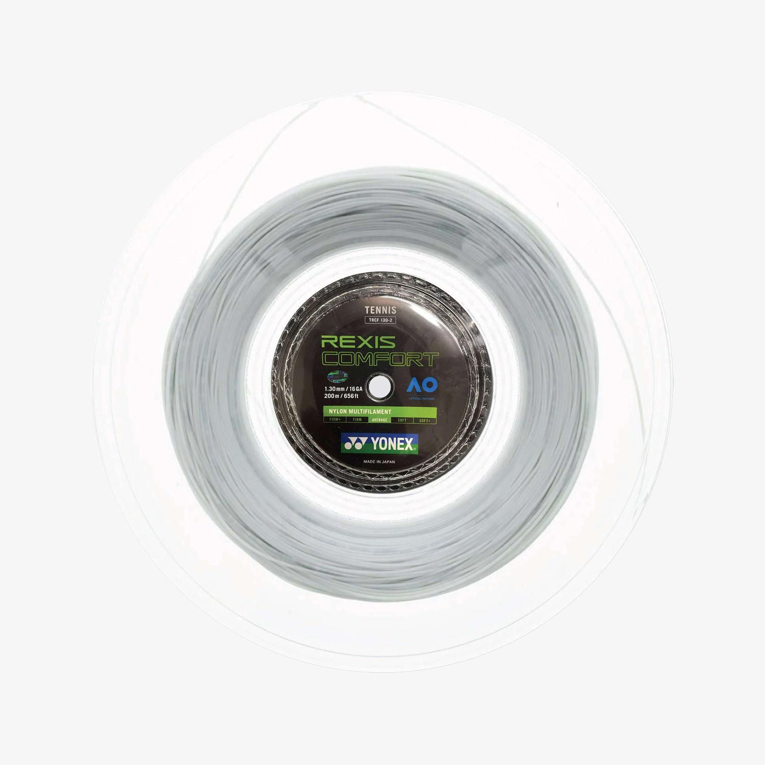 Yonex Rexis Comfort 130 / 16 200m Tennis String Reel (Cool White Yonex Rexis Comfort 130 / 16 200m Tennis String Reel (Cool White